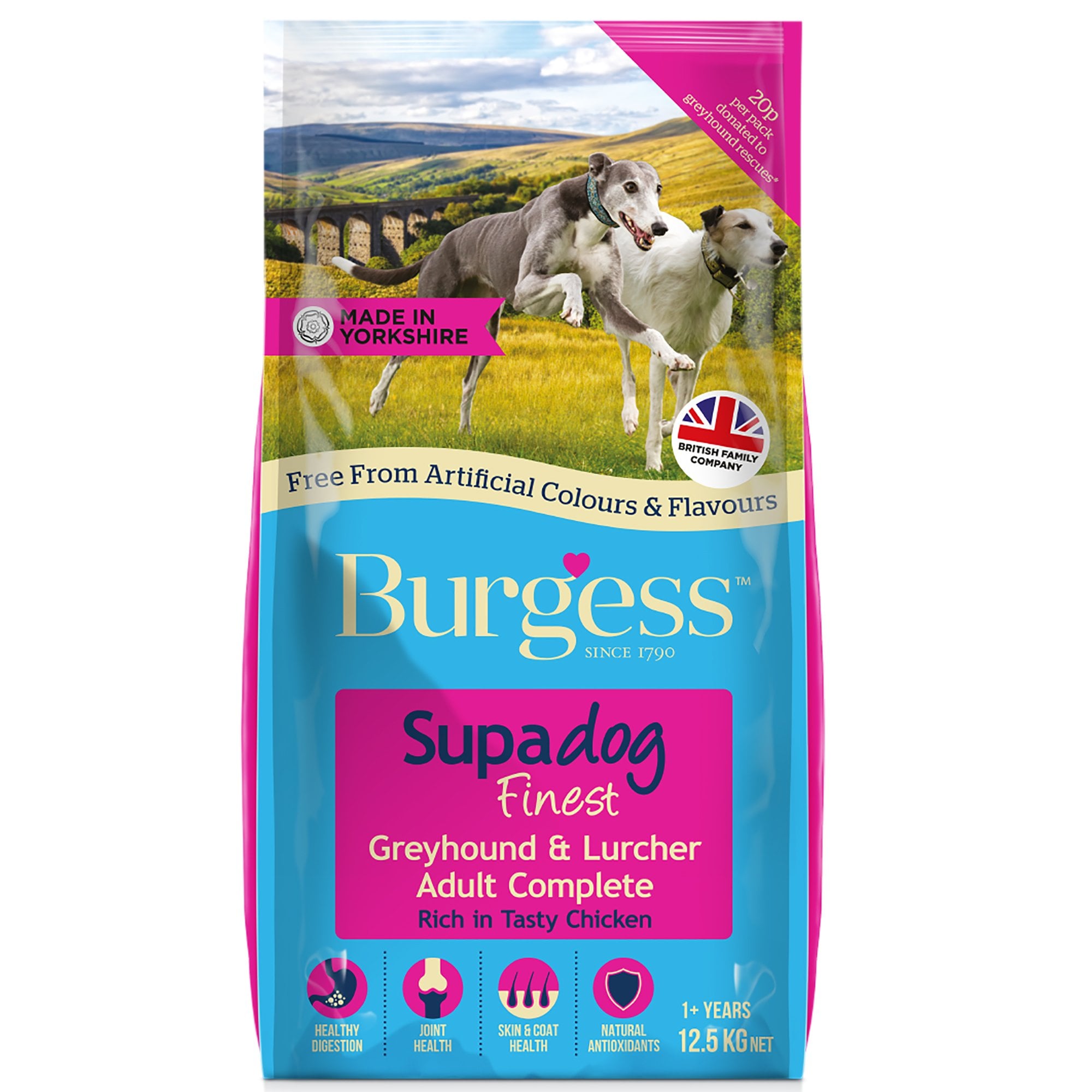 Supadog Greyhound & Lurcher With Chicken Dry Dog Food 12.5kg