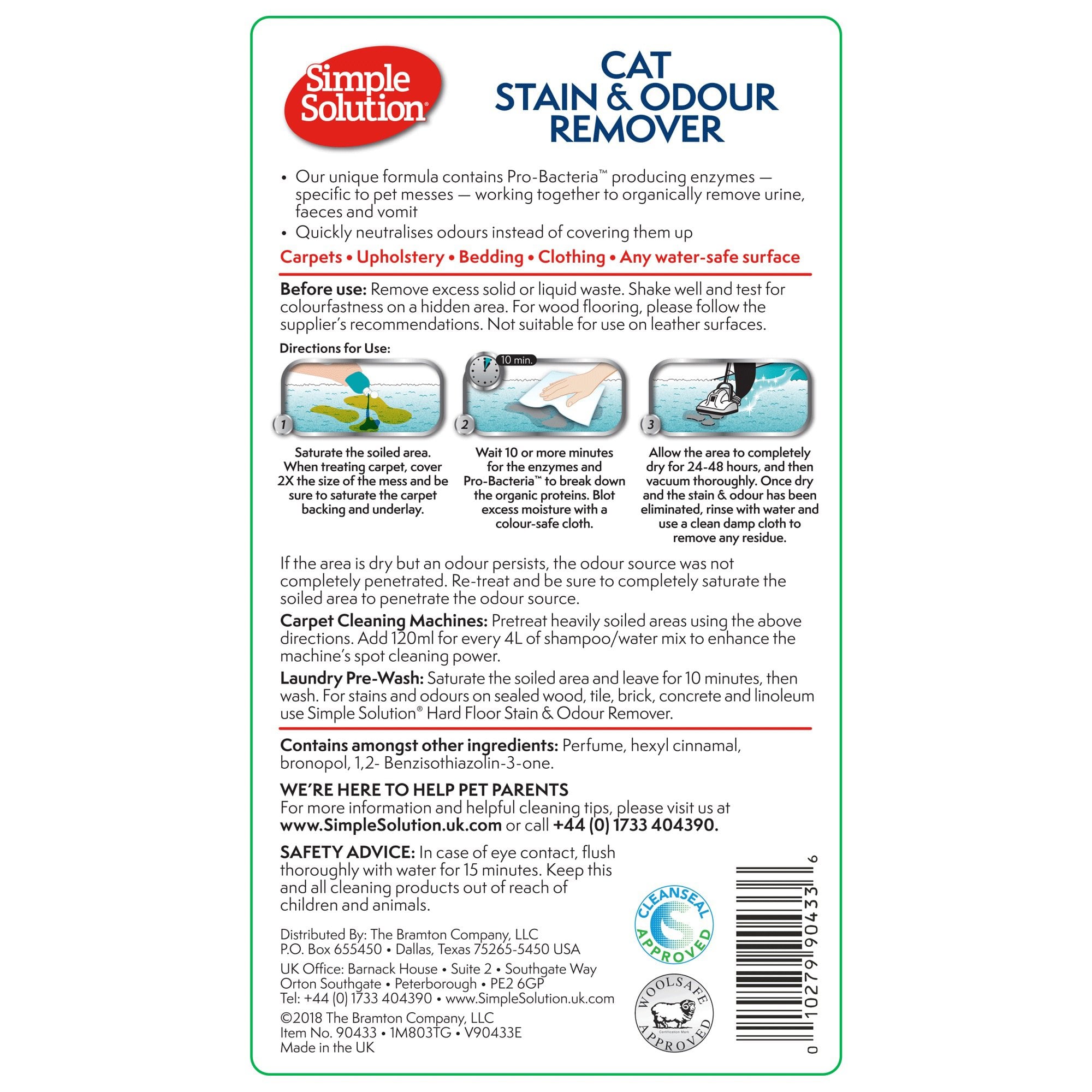 Stain & Odour Remover For Cats 1000ml