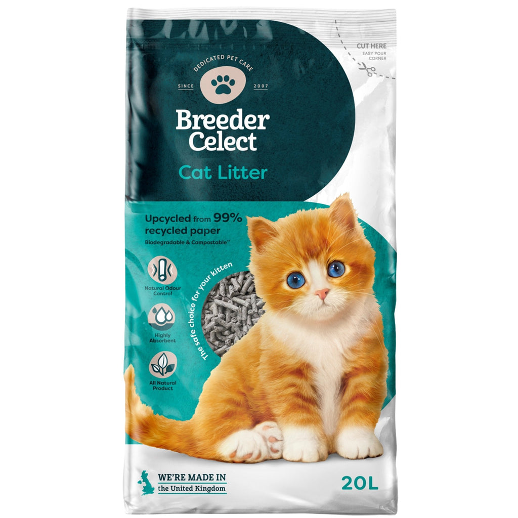 Breeder Celect Paper Pellet Cat Litter 20 Litres