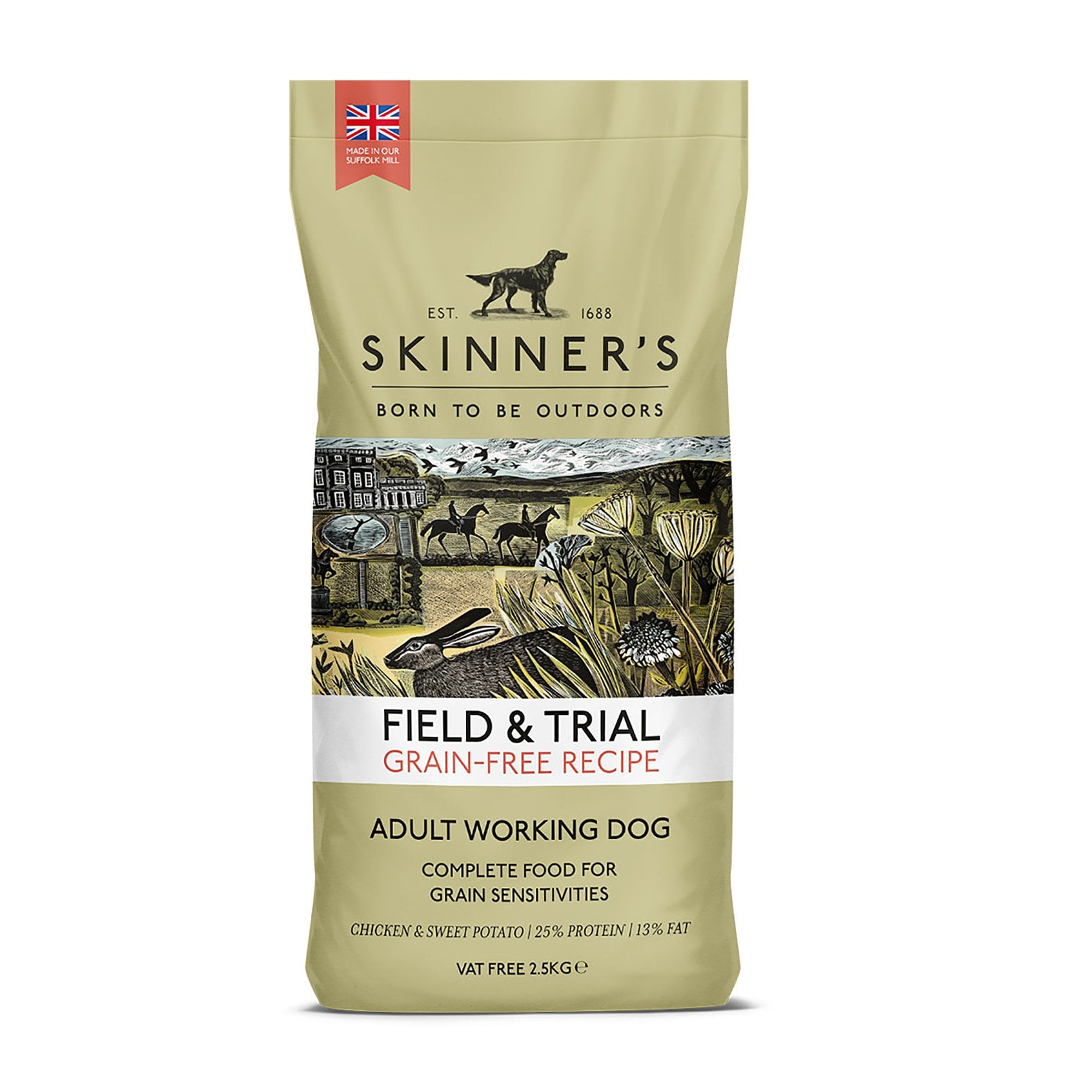 Field & Trial Grain Free Adult Chicken & Sweet Potato Working Dog Food 2.5kg