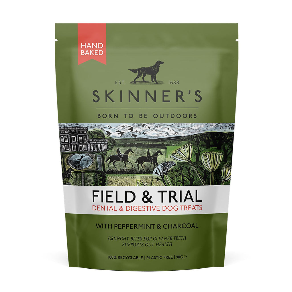 Skinners Field & Trial Dental & Digestive Dog Treats With Peppermint & Charcoal 90g