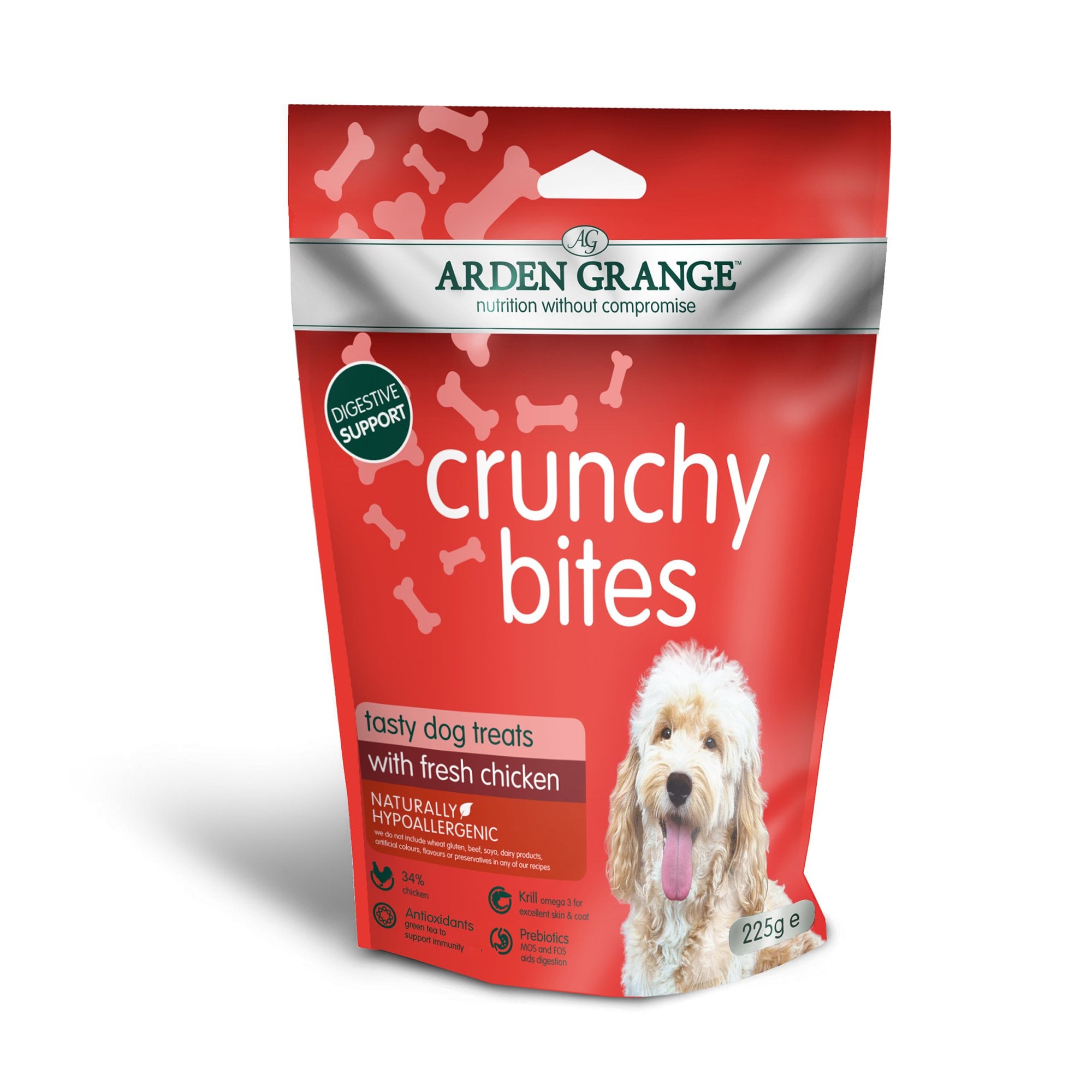 Crunchy Bites With Fresh Chicken Dog Treats 225g