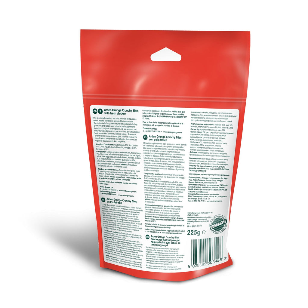 Red pet food packaging with white label on a white background