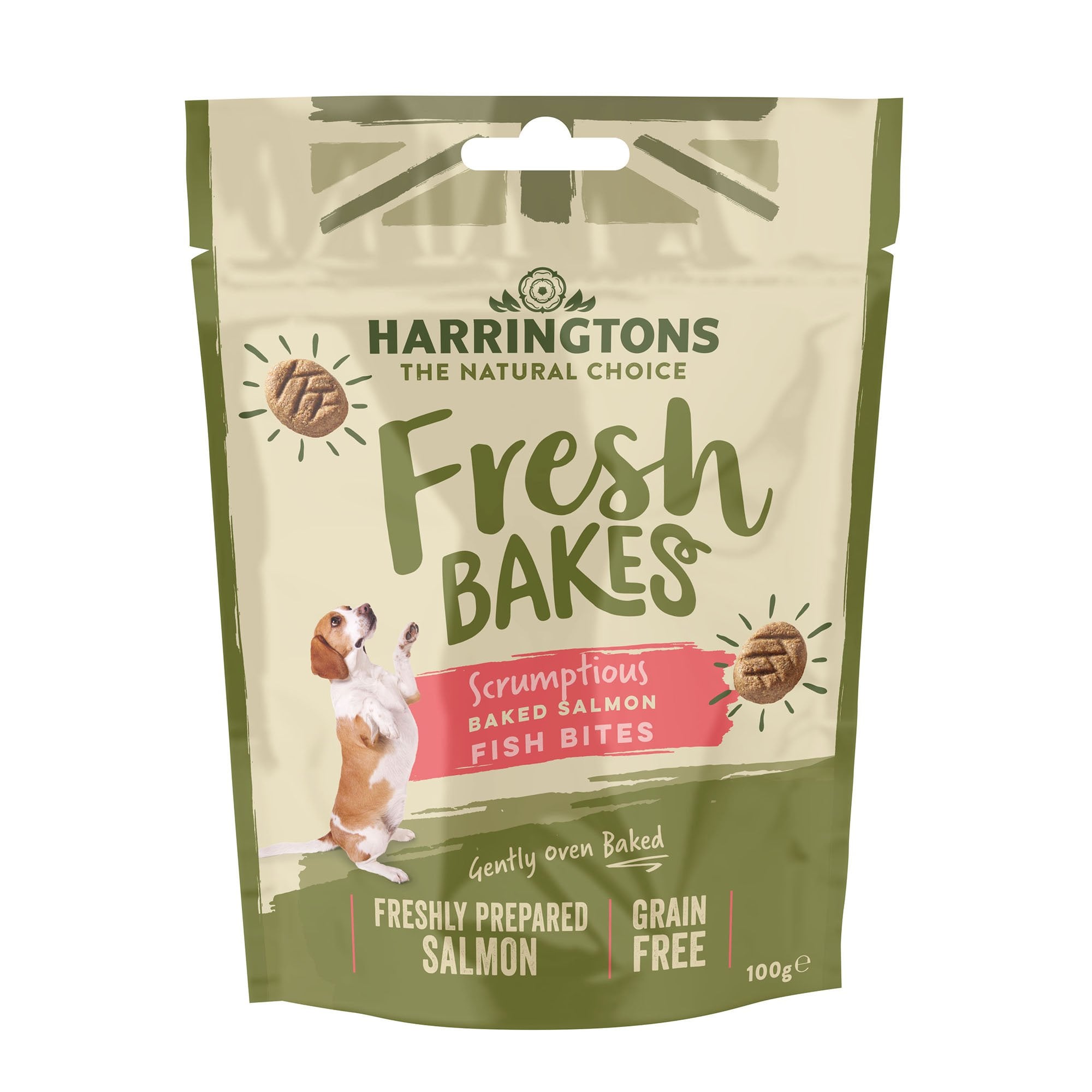 Fresh Bakes Grain Free Baked Salmon Fish Bites Dog Treats 100g