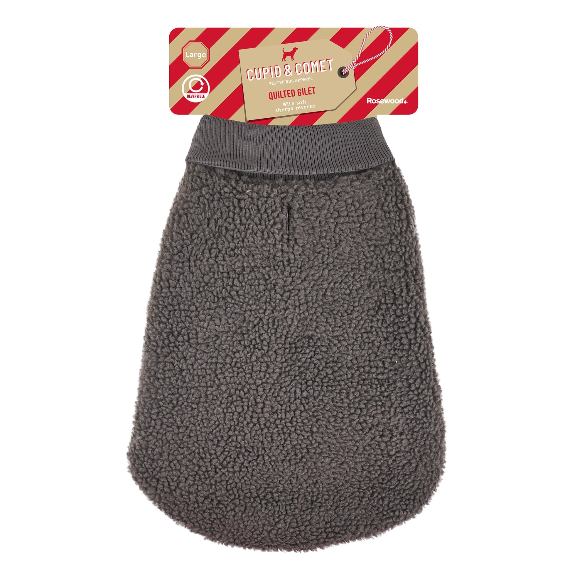 Cupid & Comet Reversible Star Quilted Dog Gilet Large