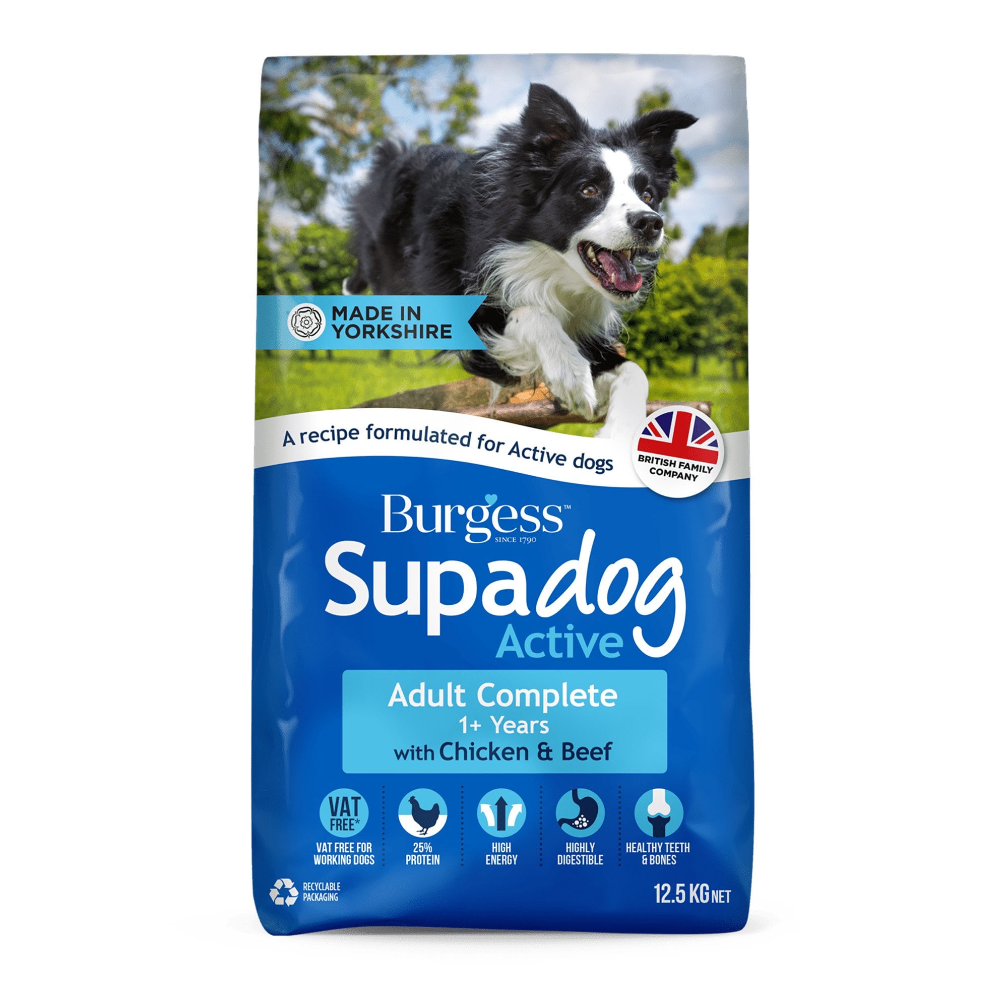 Supadog Active Adult Chicken & Beef Dry Dog food 12.5kg