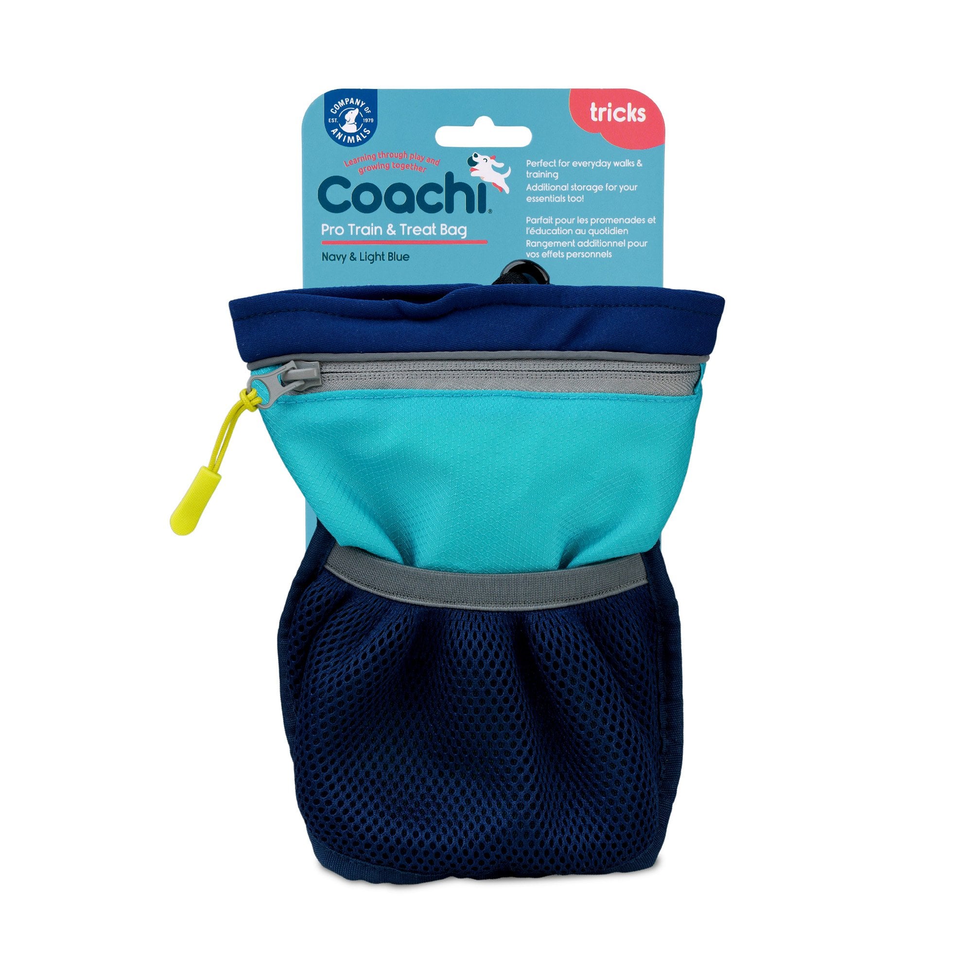 Coachi Train & Treat Dog Bag - Navy & Light Blue