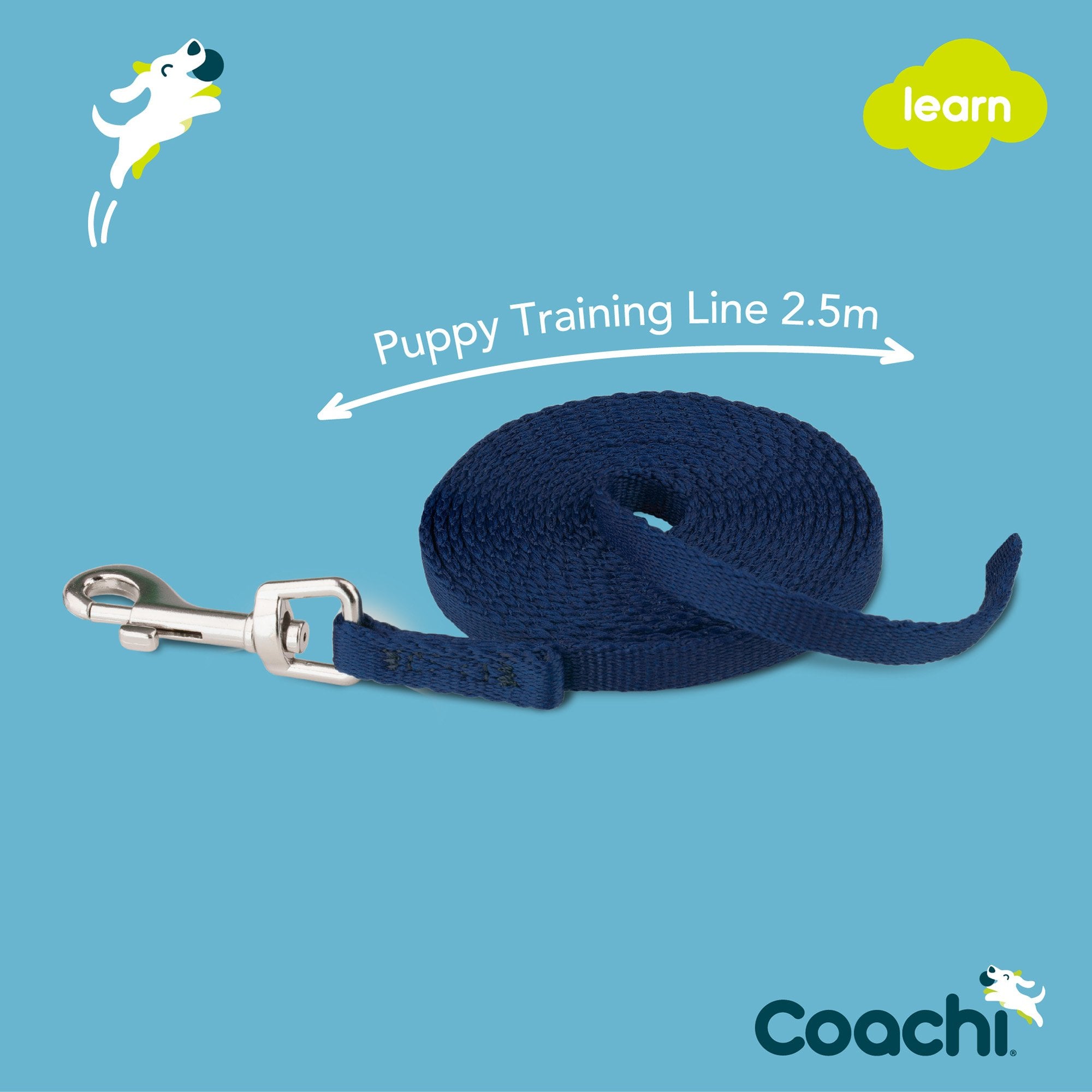 Coachi Puppy Training Line 2.5Metre - Blue