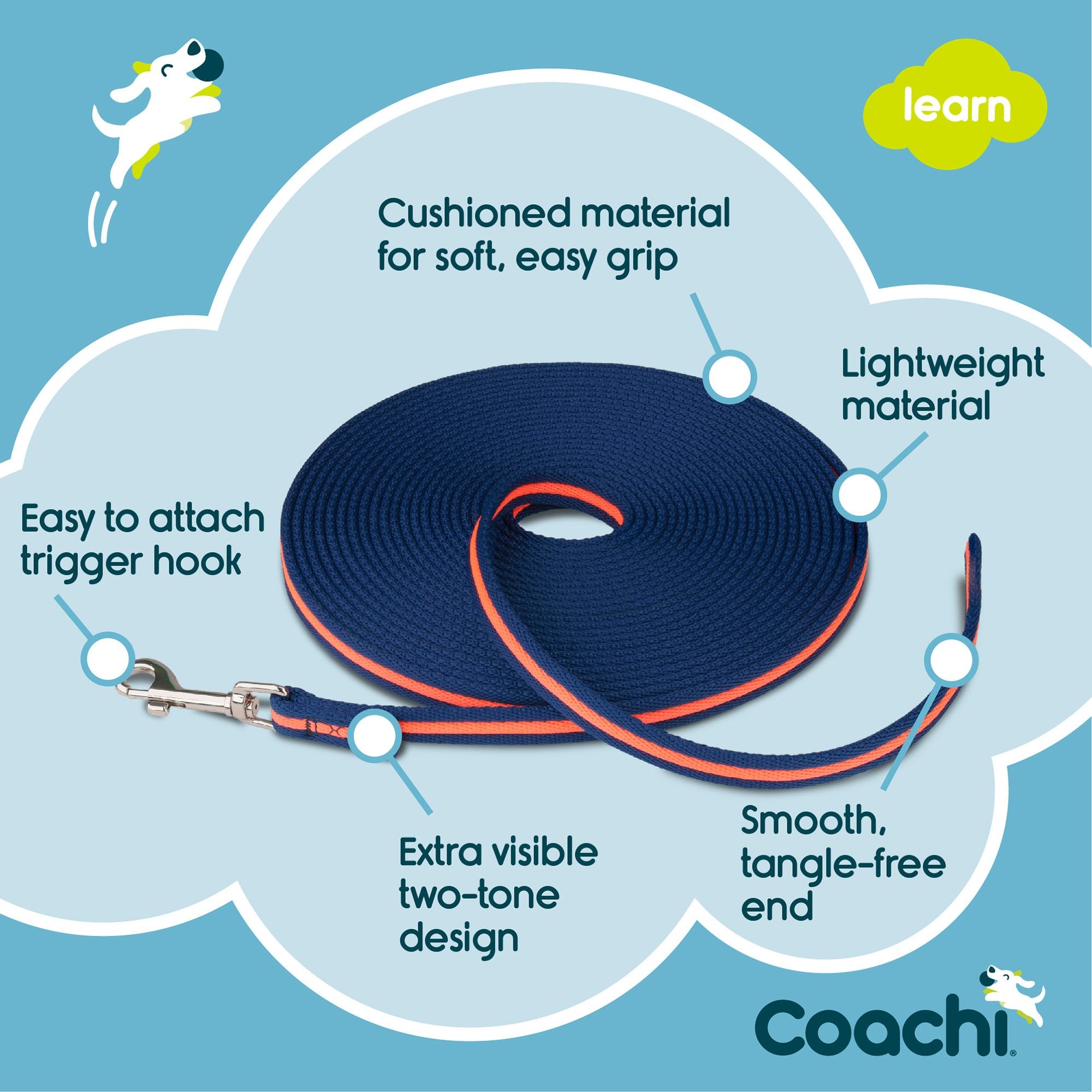 Coachi Dog Training Line 10 Metre - Blue