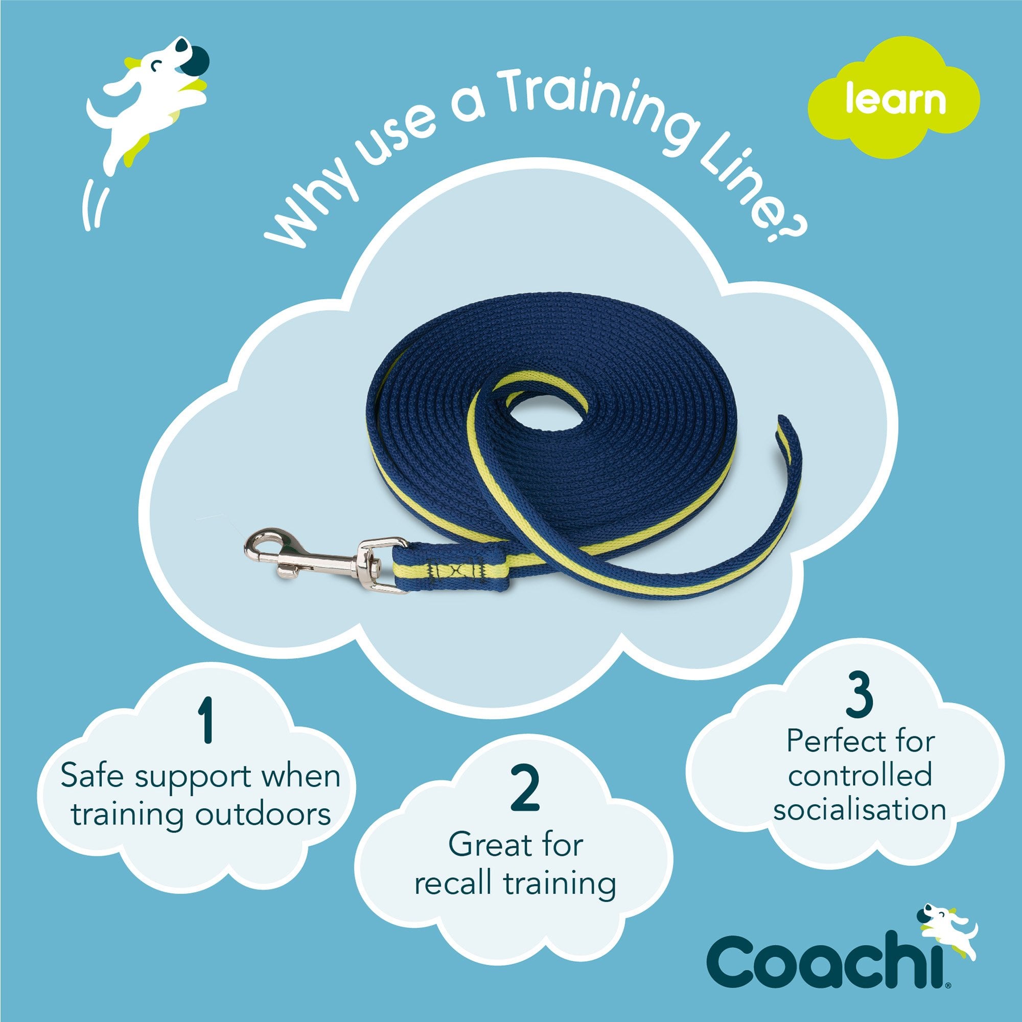 Coachi Dog Training Line 5 Metre - Blue