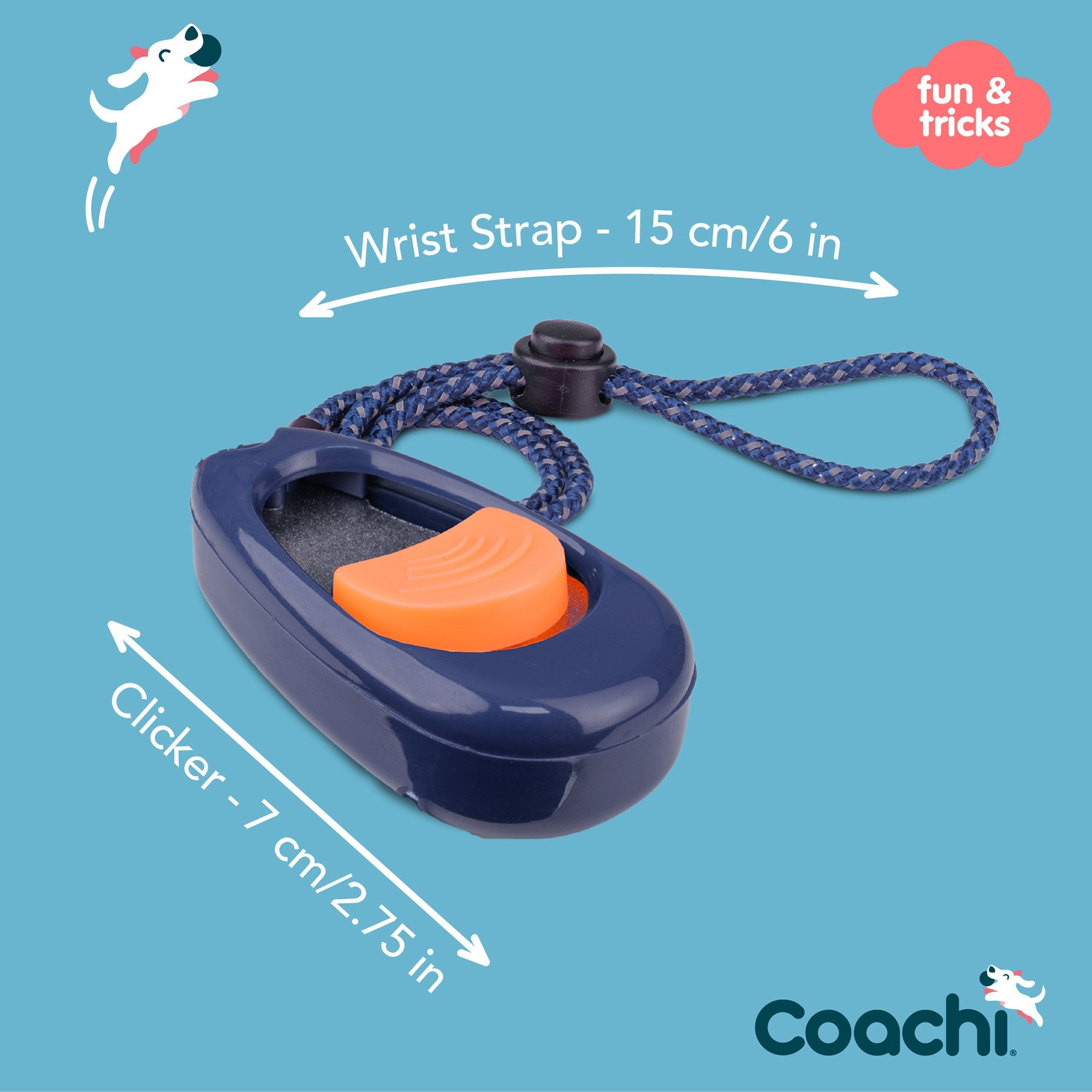 Coachi Multi-Clicker Dog Trainer - Navy/Coral