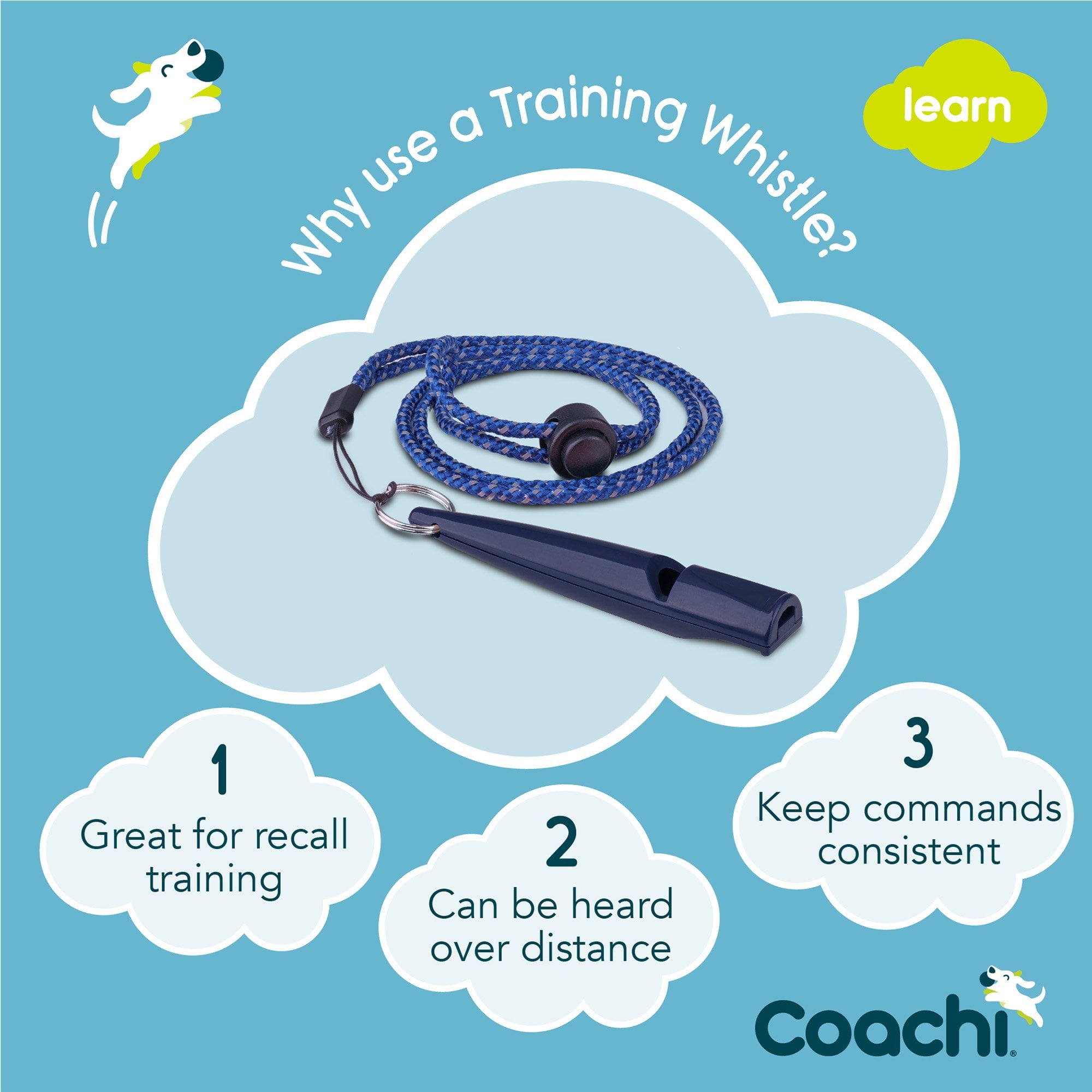 Coachi Dog Training Whistle - Navy