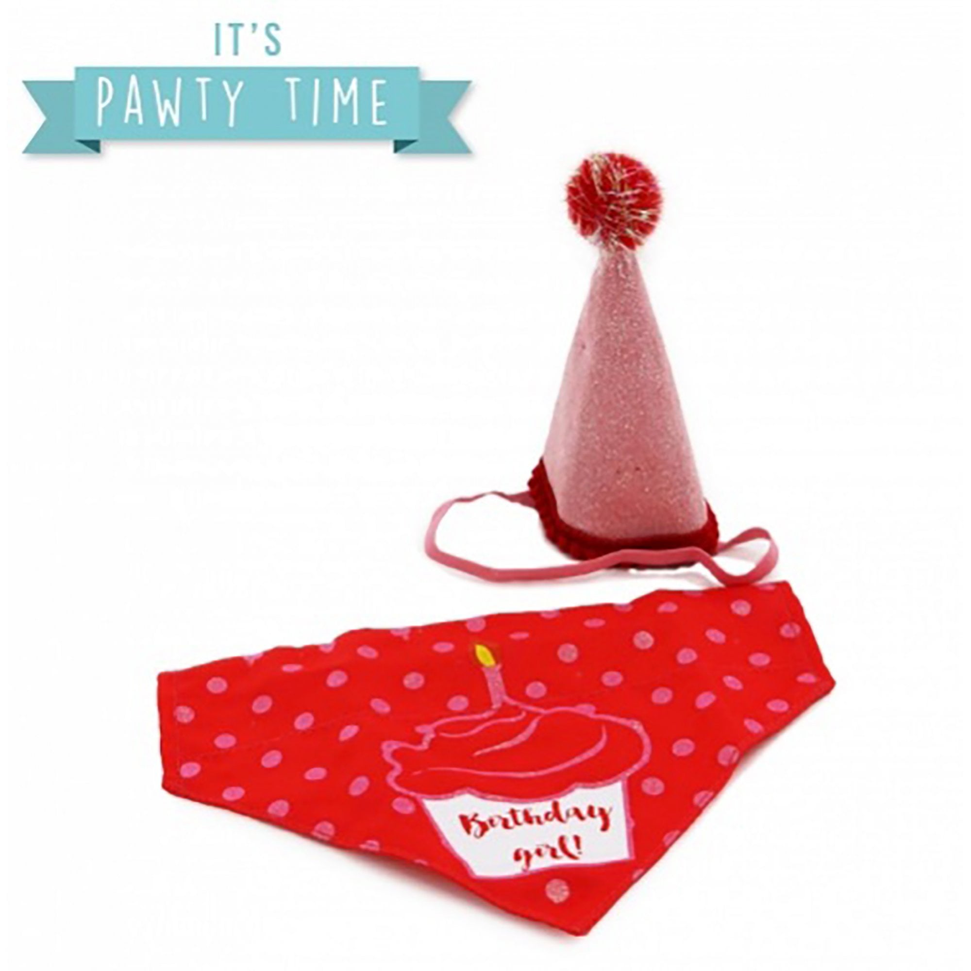Birthday Pawty Hat & Bandana Set - Pink