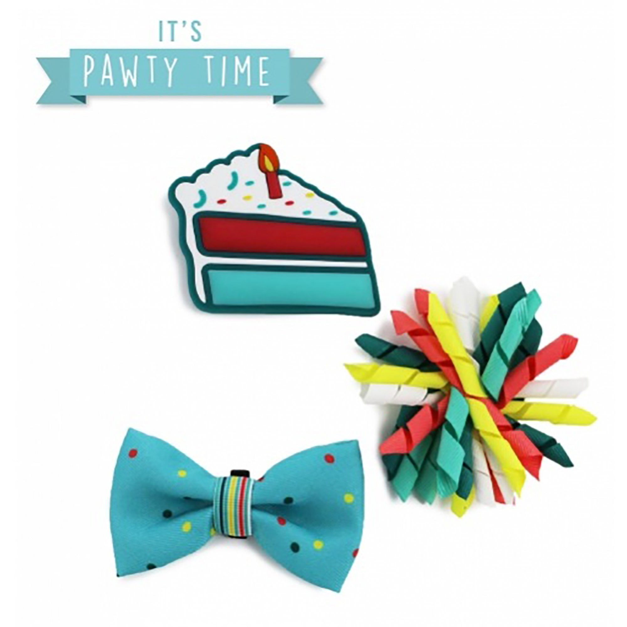 It's Pawty Time Birthday Set Of Collar Accessories - Blue