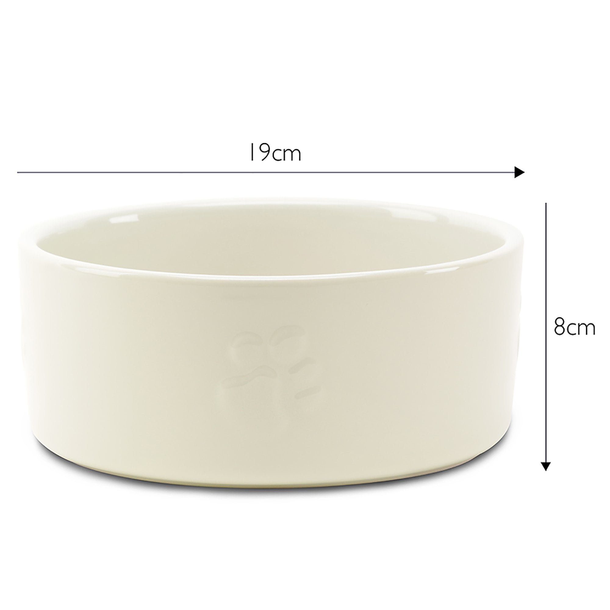 Icon Dog Food Bowl 19cm Cream