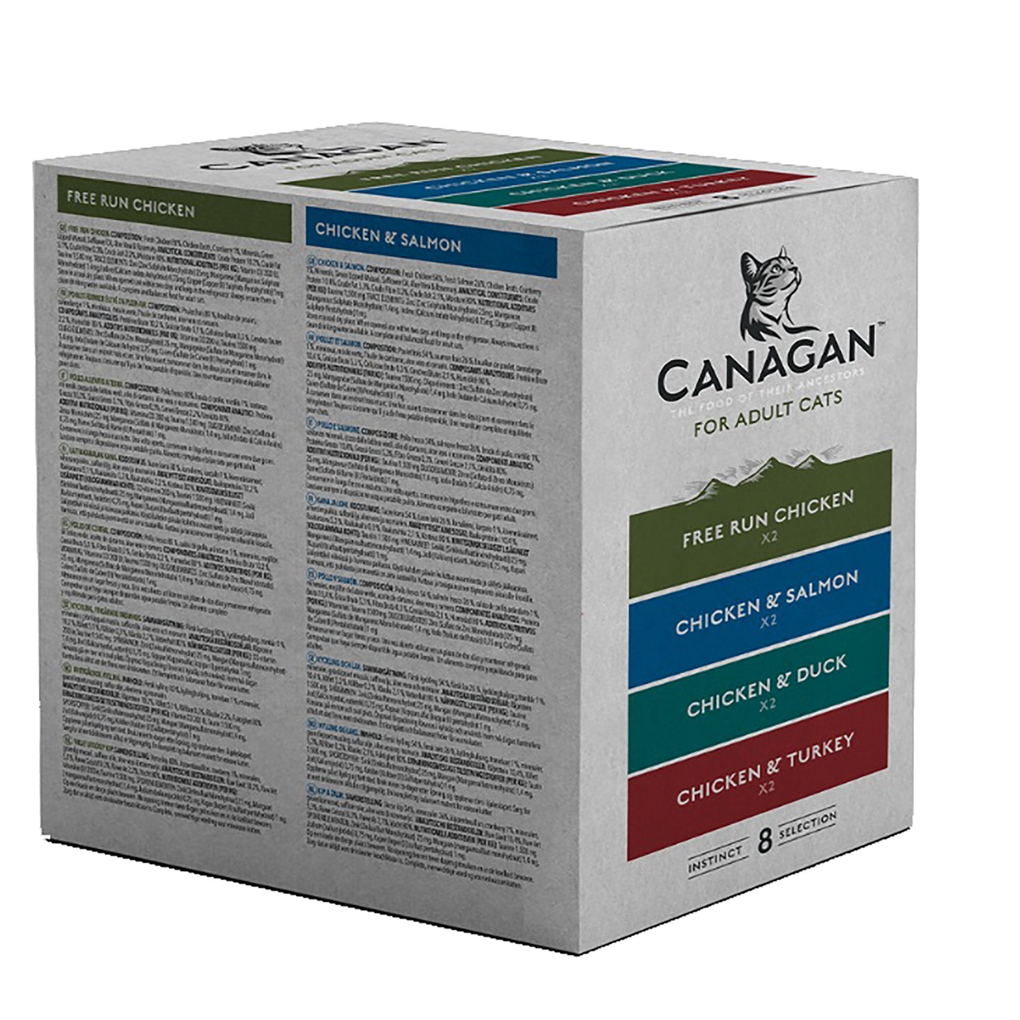 Multi-Pack Grain Free Adult Cat Food Pouch (8 x 85g)