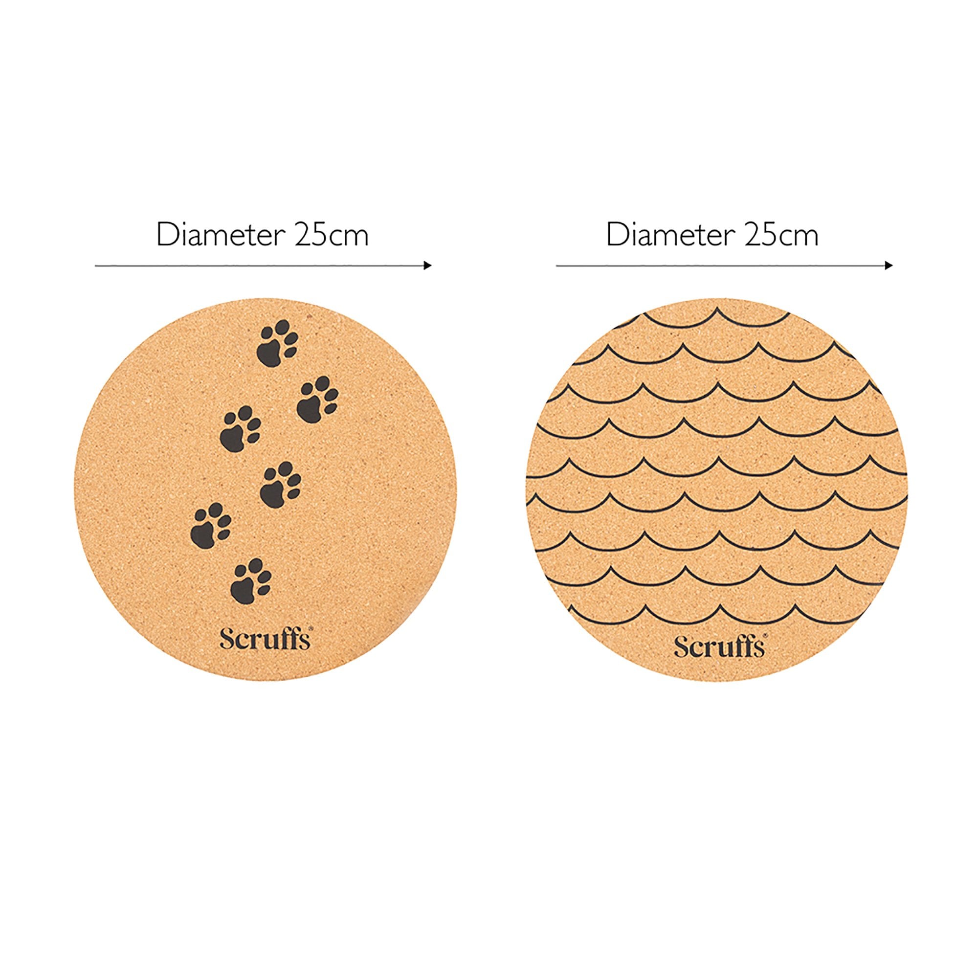 Set of 2 Cork Pet Placemats - Wave & Paw