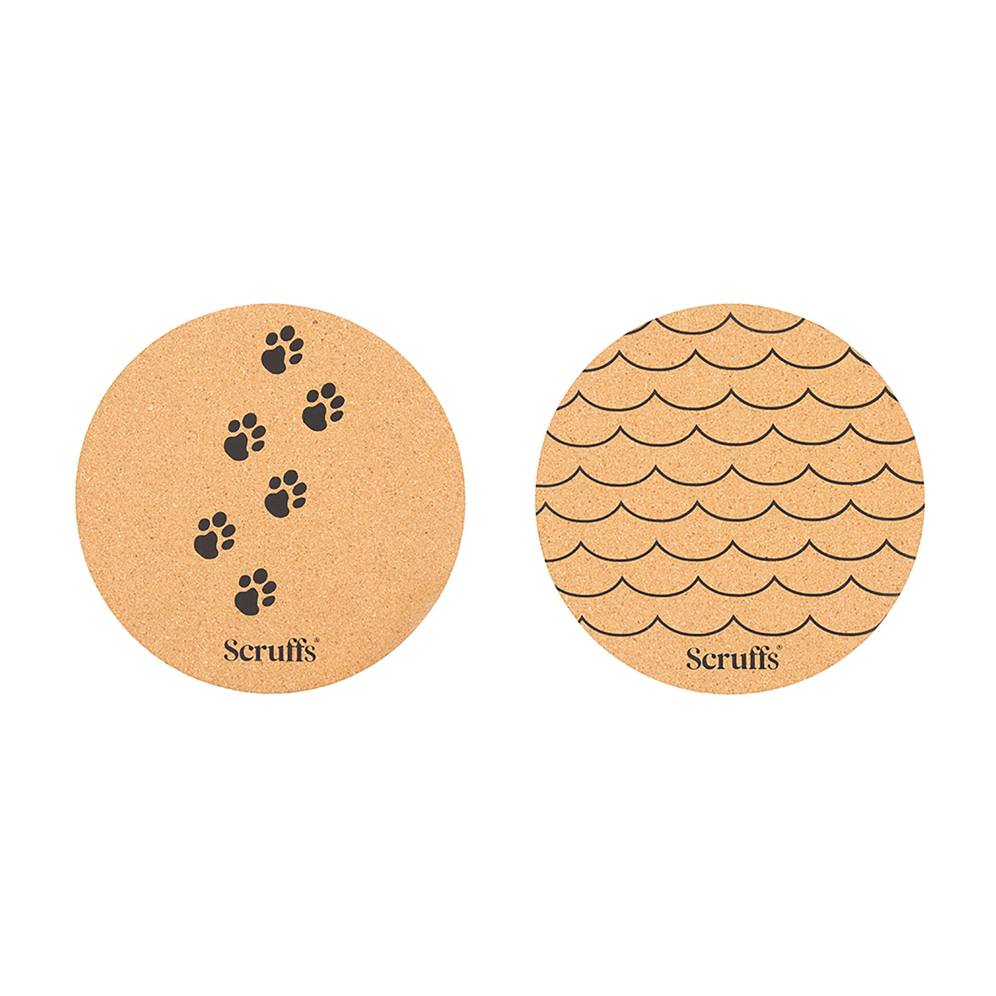 Set of 2 Cork Pet Placemats - Wave & Paw