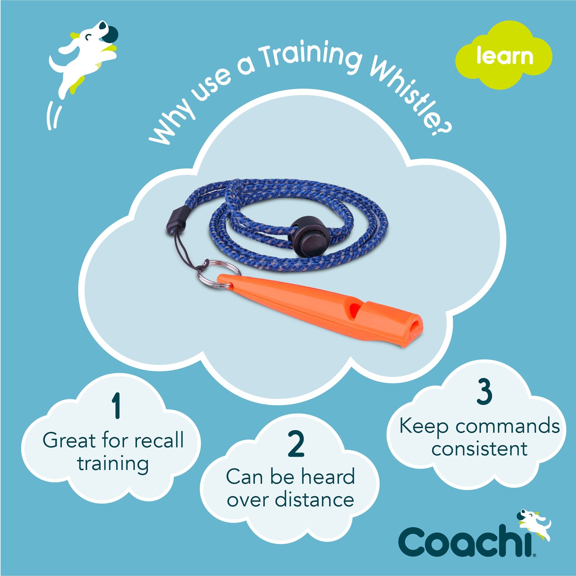 Coachi Dog Training Whistle - Coral