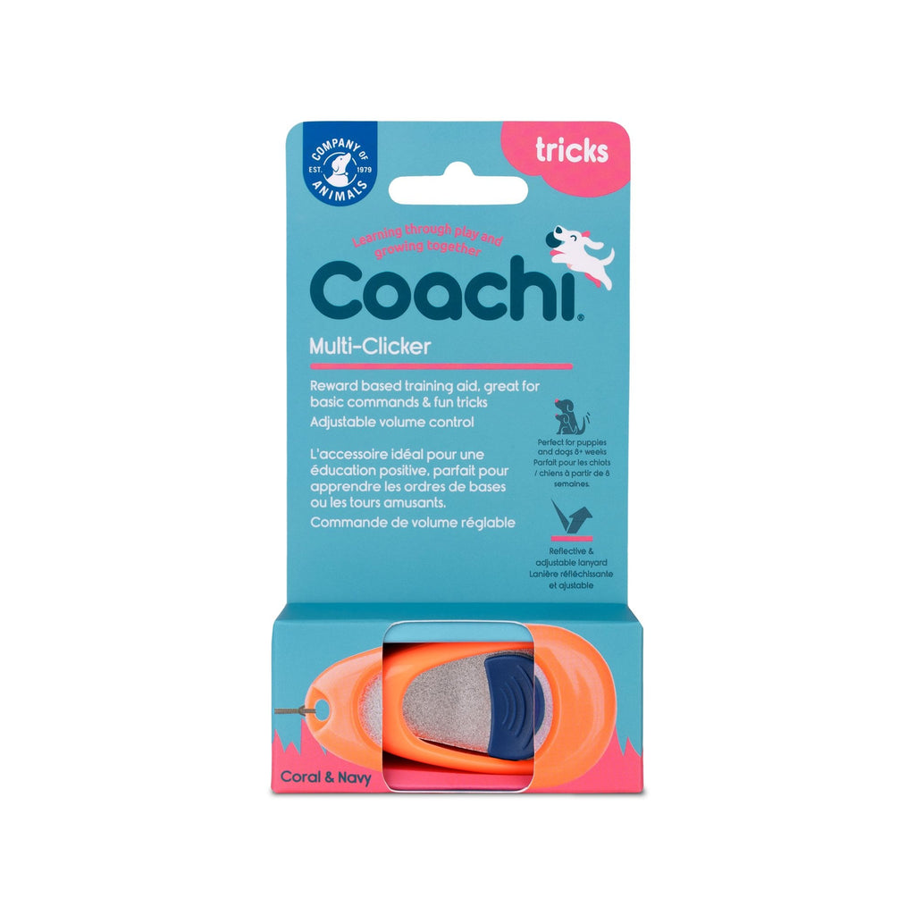 Coachi Multi-Clicker Dog Trainer - Coral/Navy