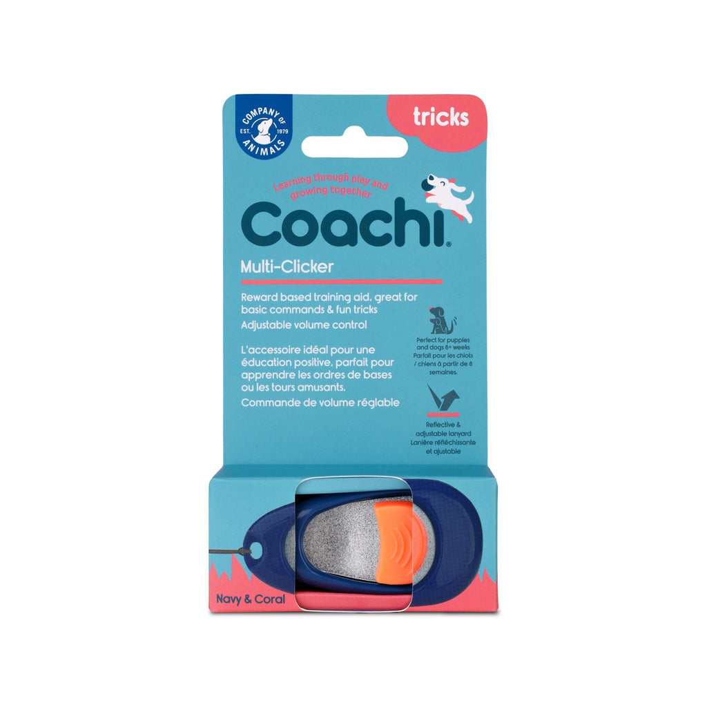 Coachi Multi-Clicker Dog Trainer - Coral/Navy