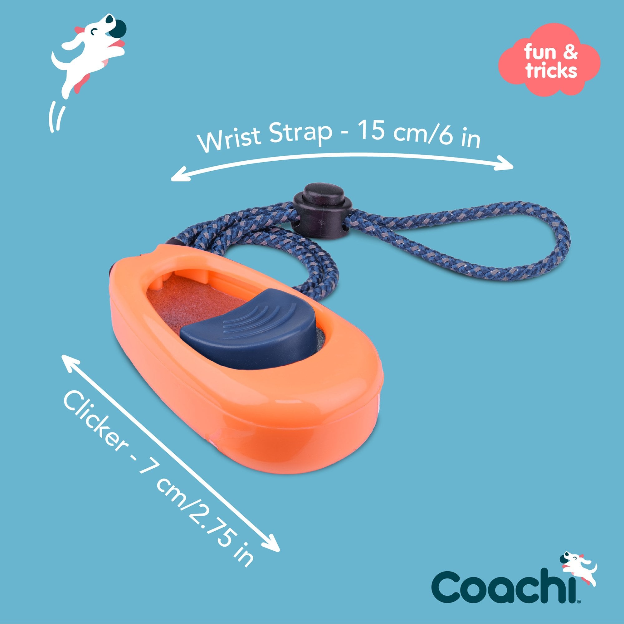 Coachi Multi-Clicker Dog Trainer - Coral/Navy