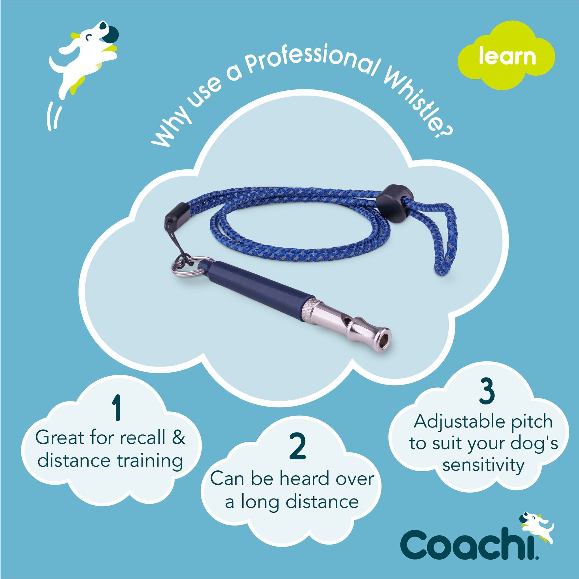 Coachi Professional Dog Training Whistle - Navy