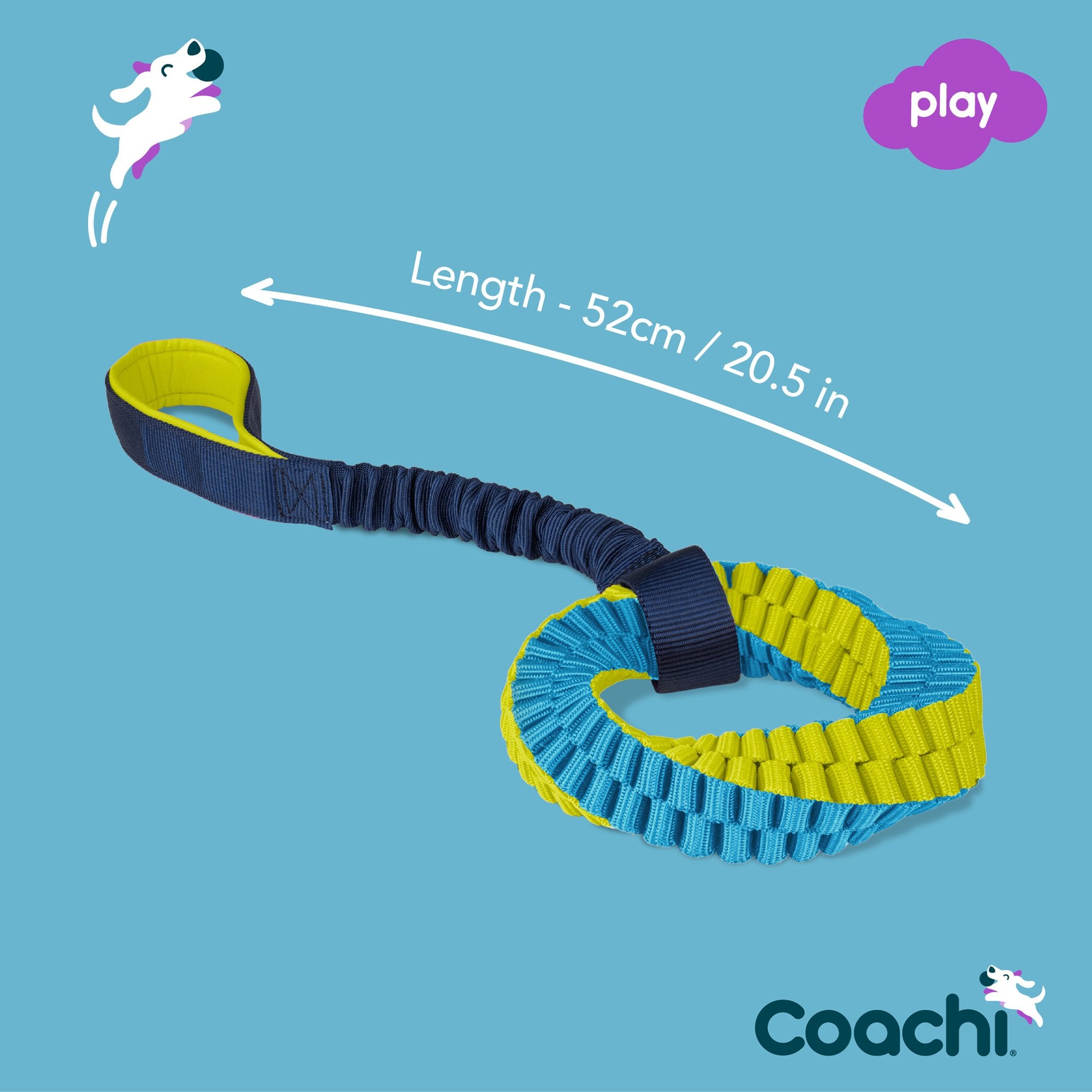 Coachi Tuggi Helix Dog Training Toy - Navy/Lime/Light Blue