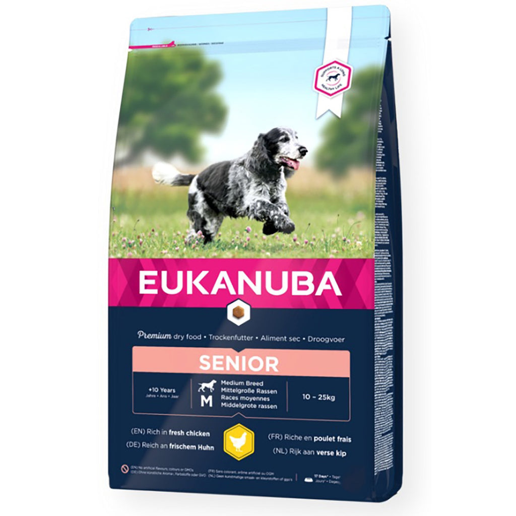 Eukanuba Senior Medium Breed Dog Food Rich in Fresh Chicken 12kg