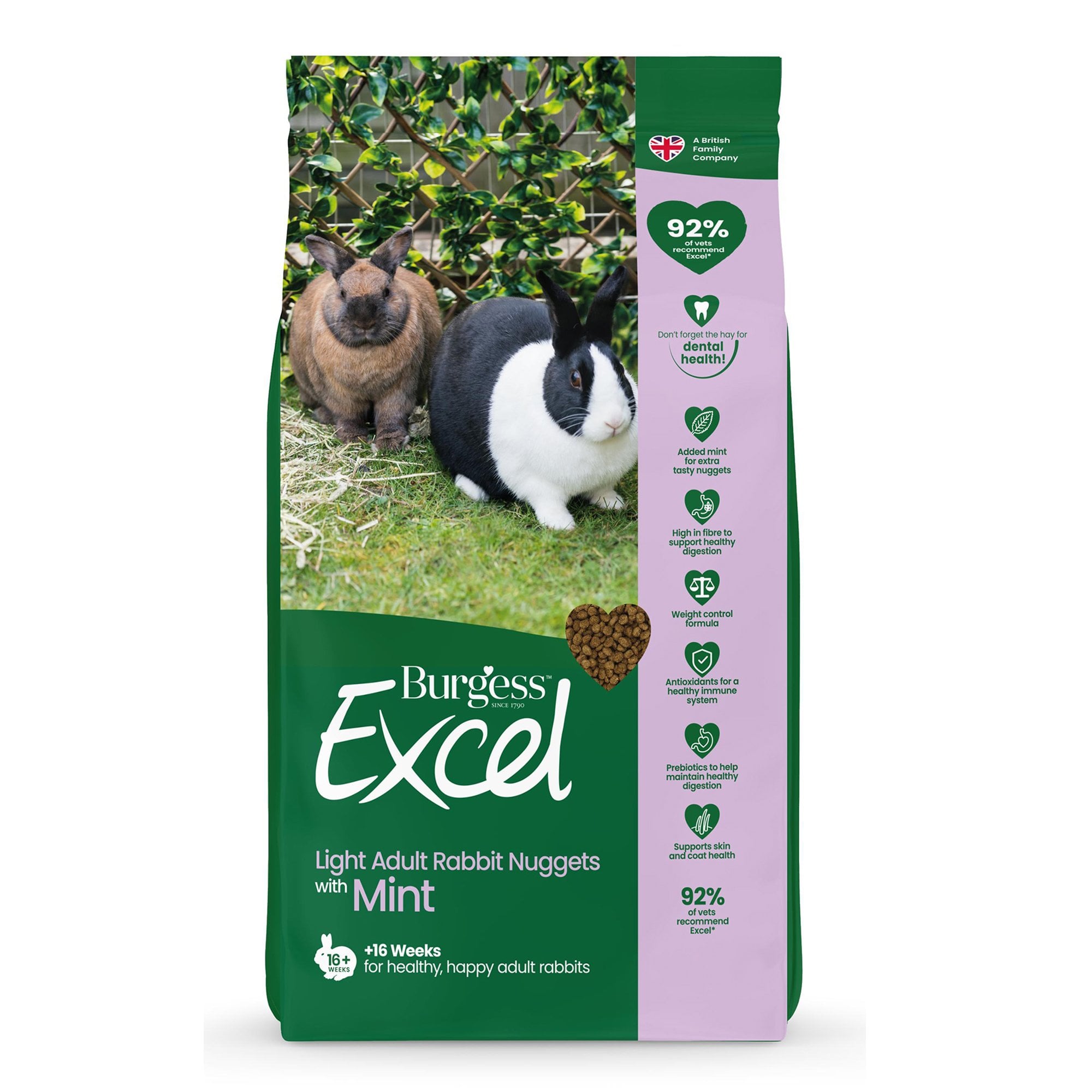 Excel Adult Light Rabbit Nuggets With Mint 1.5kg