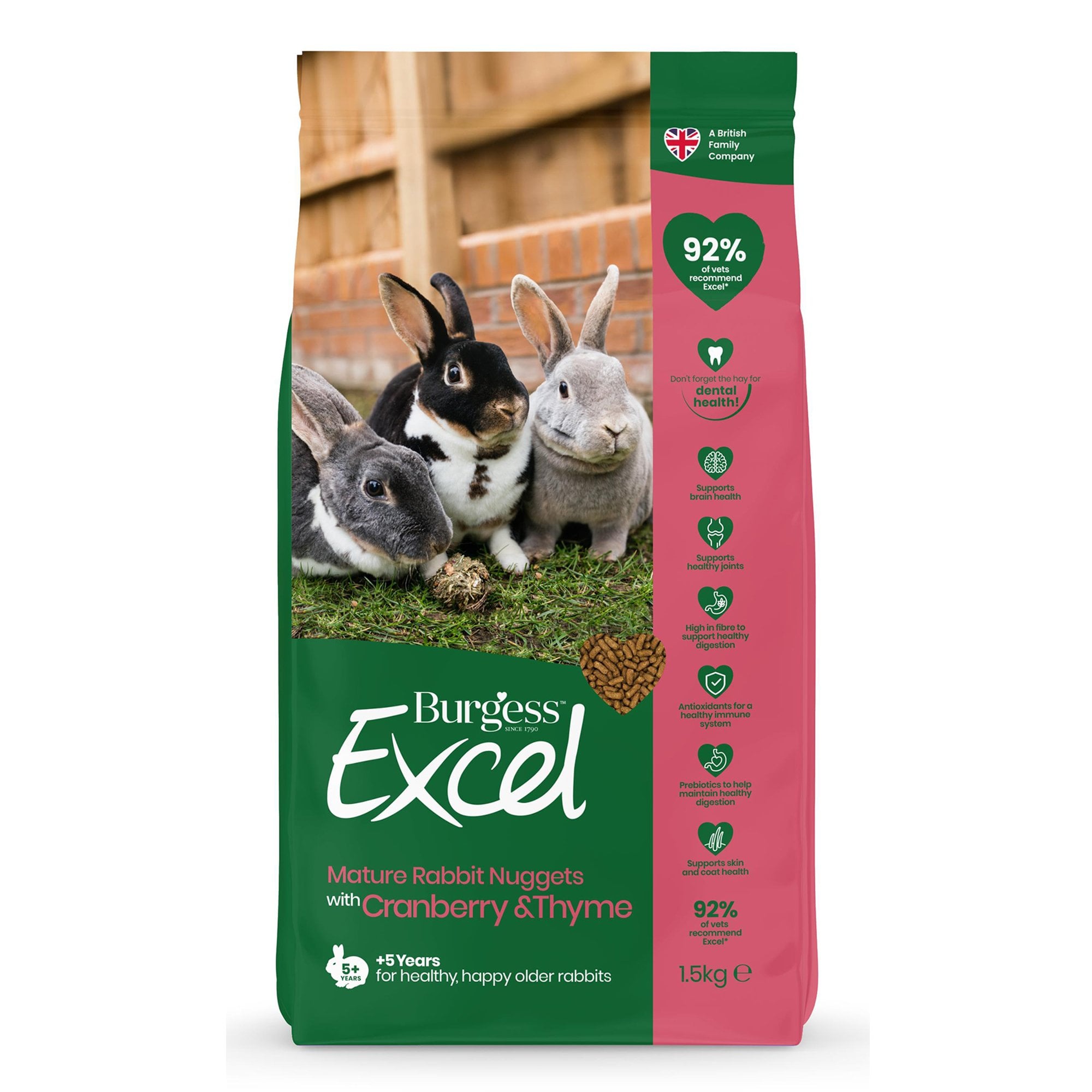 Excel Mature Rabbit Nuggets With Cranberry 1.5kg