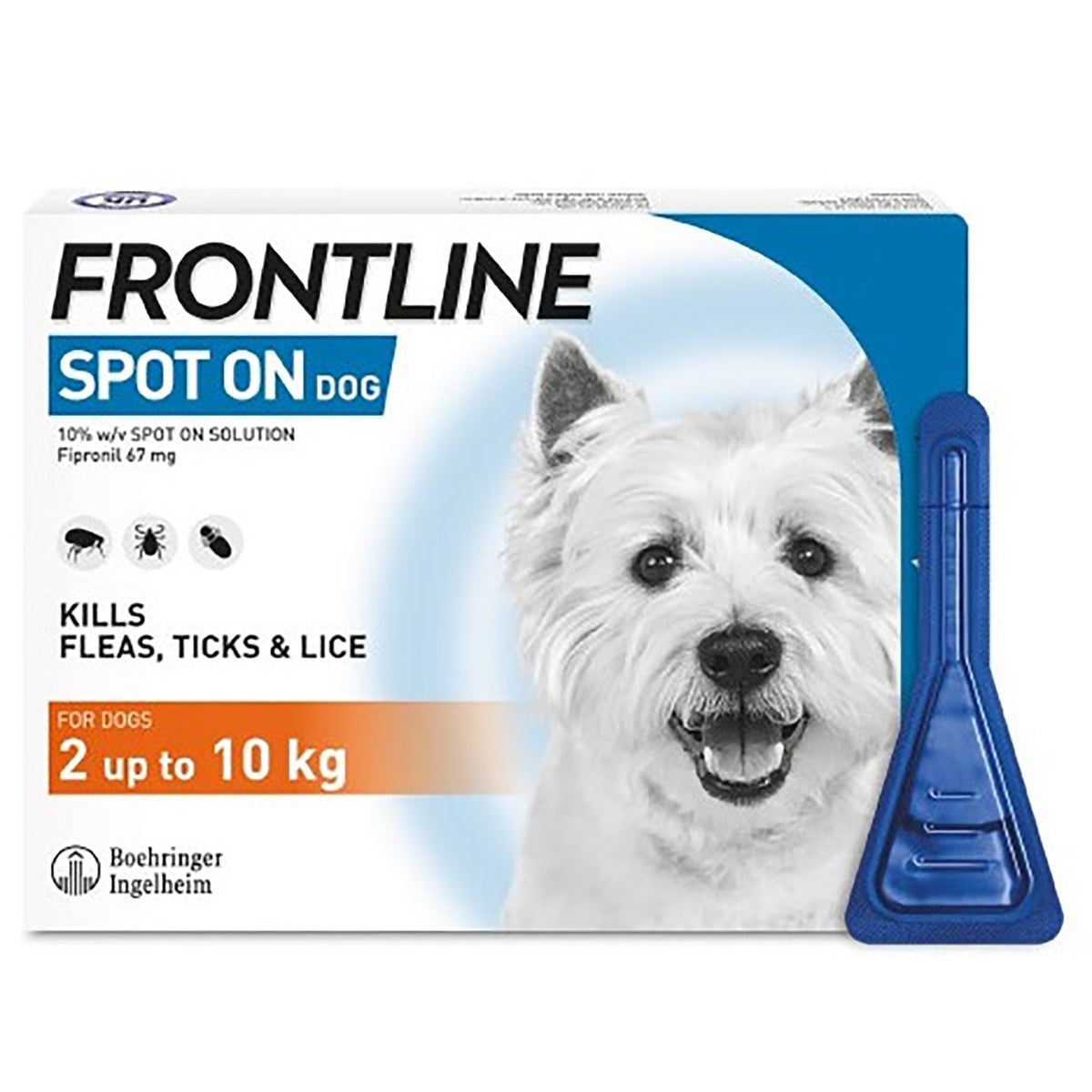 Frontlein Frontline Flea & Tick Spot On Dog Small 6 Pipettes (2 to 10kg) | Feedem