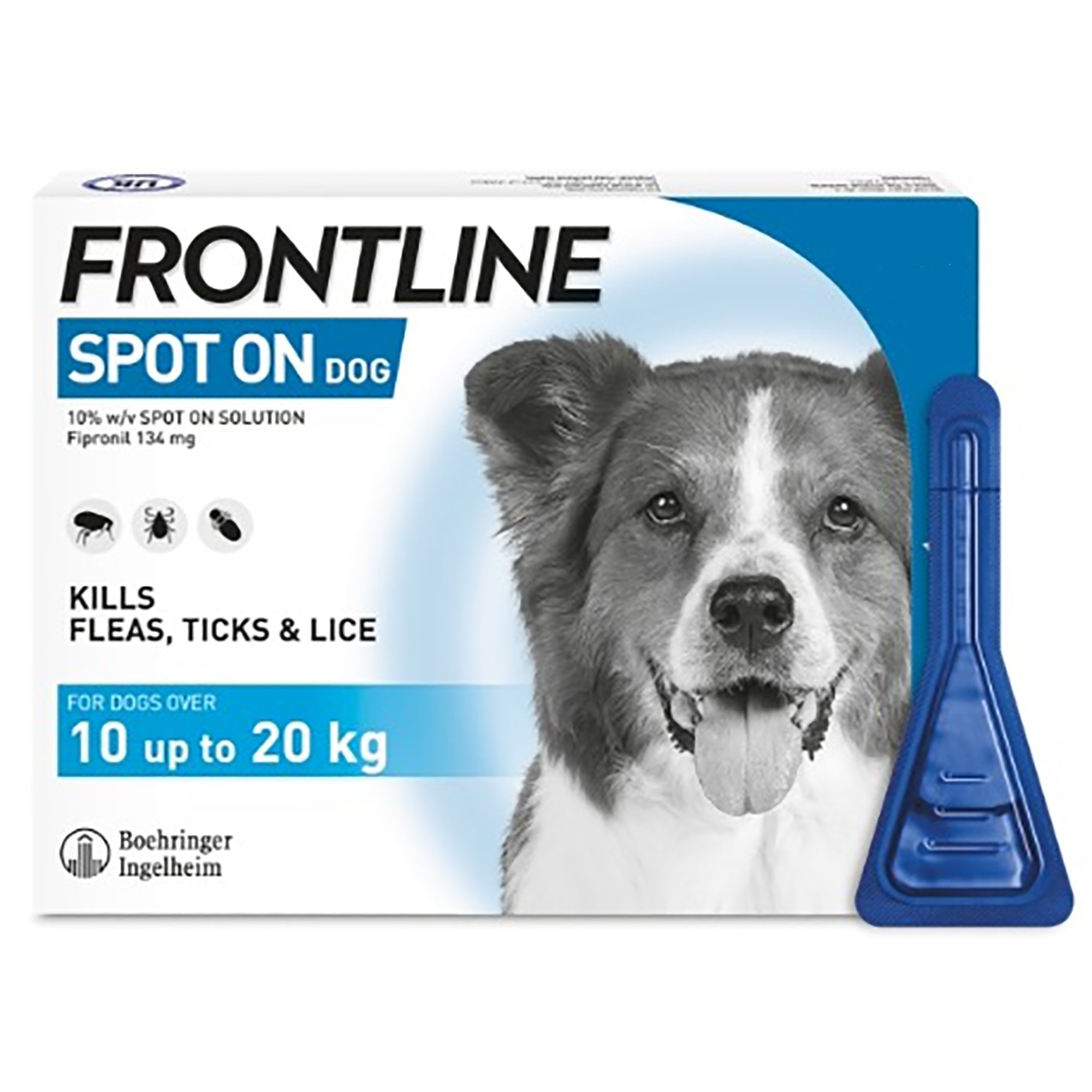 Flea & Tick Spot On Dog Medium 3 Pipettes (10 to 20kg)