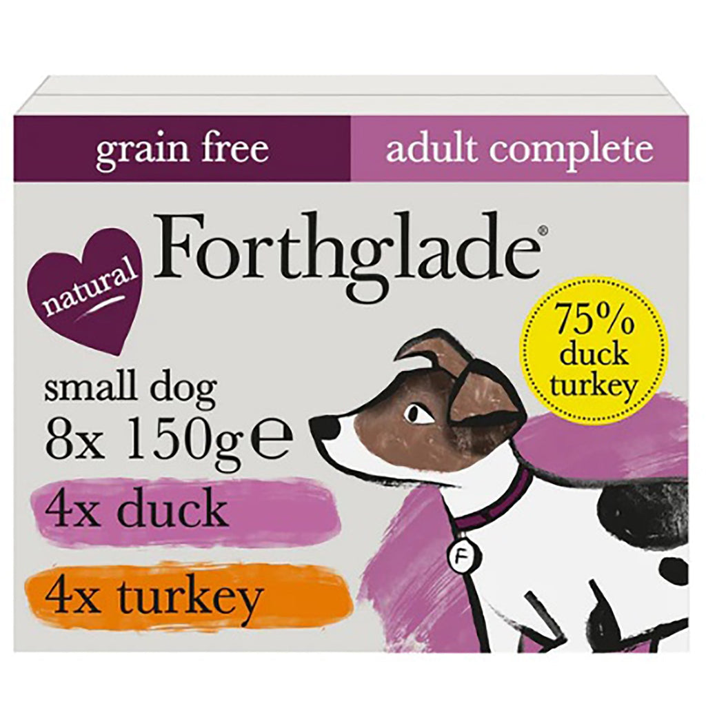 Forthglade Variety Pack Turkey & Duck Grain Free Small Dog Wet Dog Food 8 x 150g