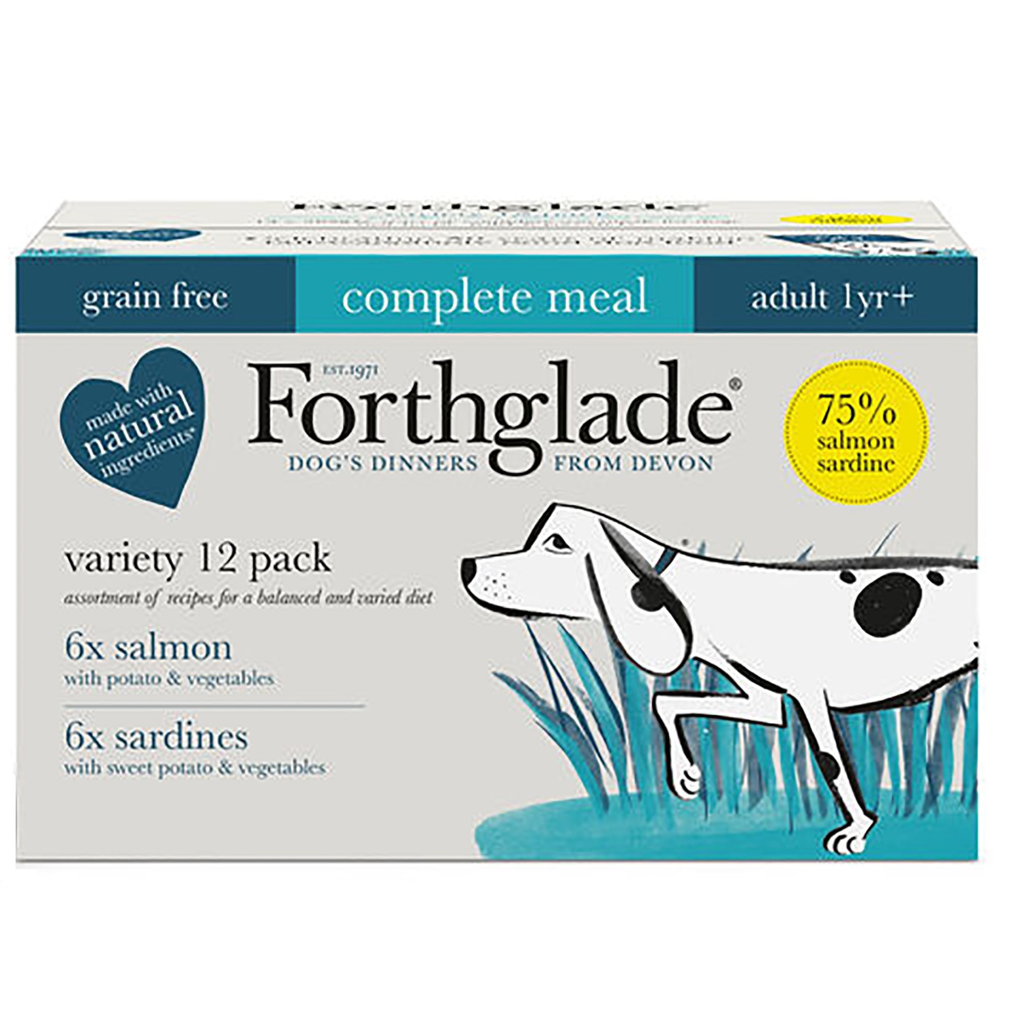 Salmon & Sardines Natural Wet Dog Food Variety Pack 12 x 395g