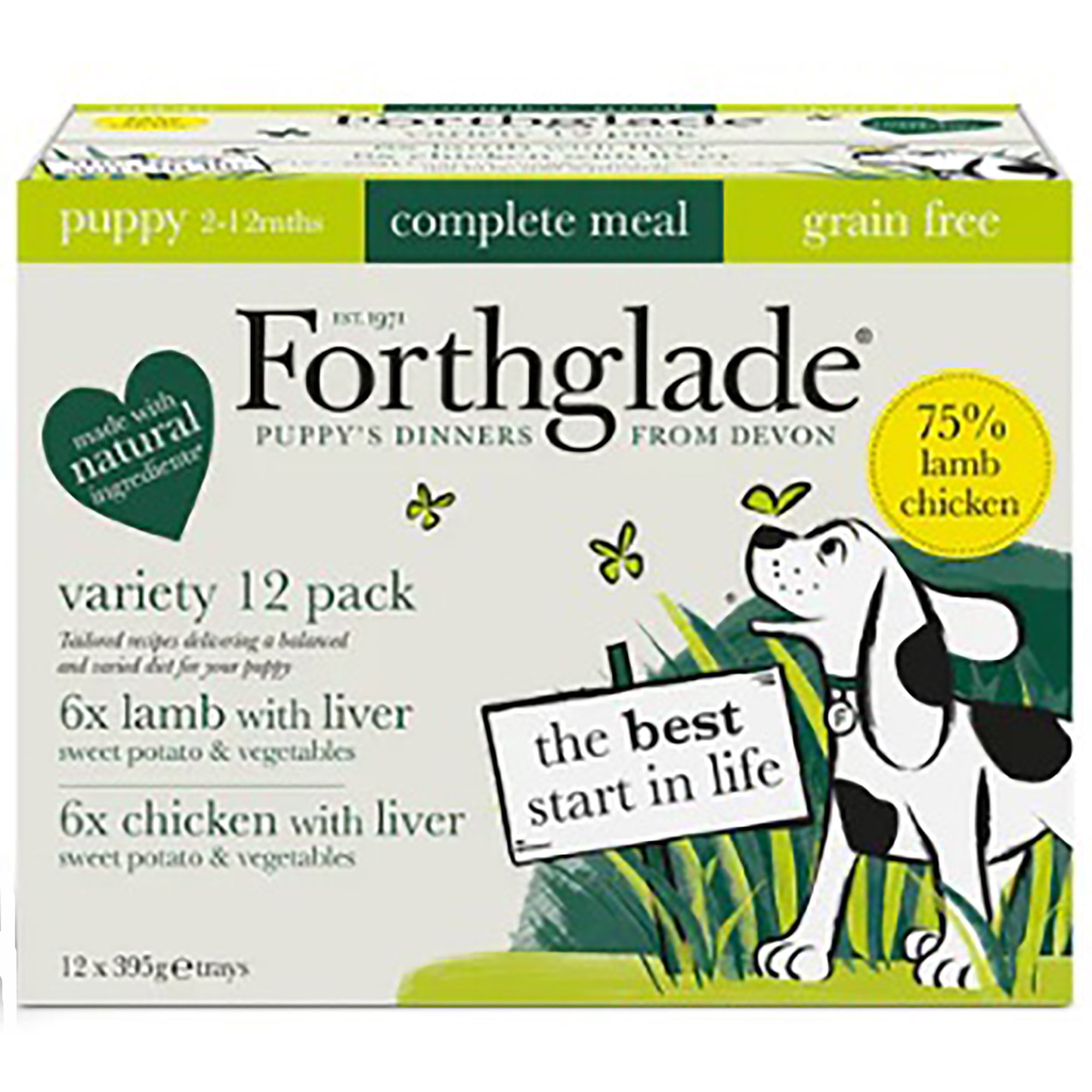 Puppy Variety Pack With Chicken & Lamb Wet Dog Food 12 x 395g