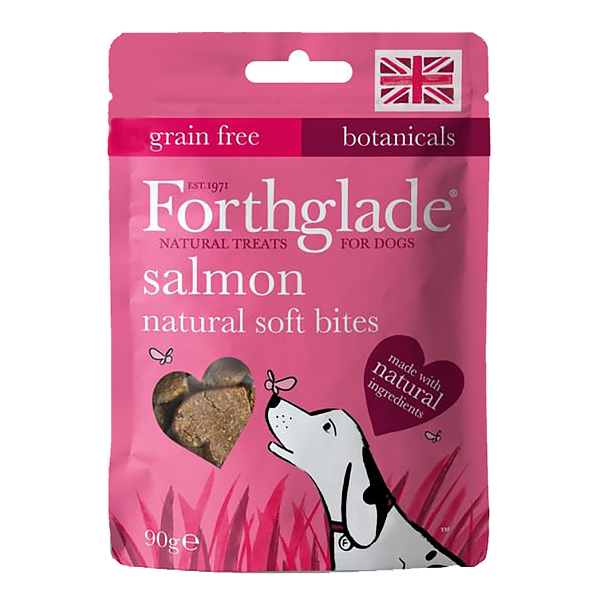 Natural Soft Bites With Salmon Grain Free Dog Treat 90g