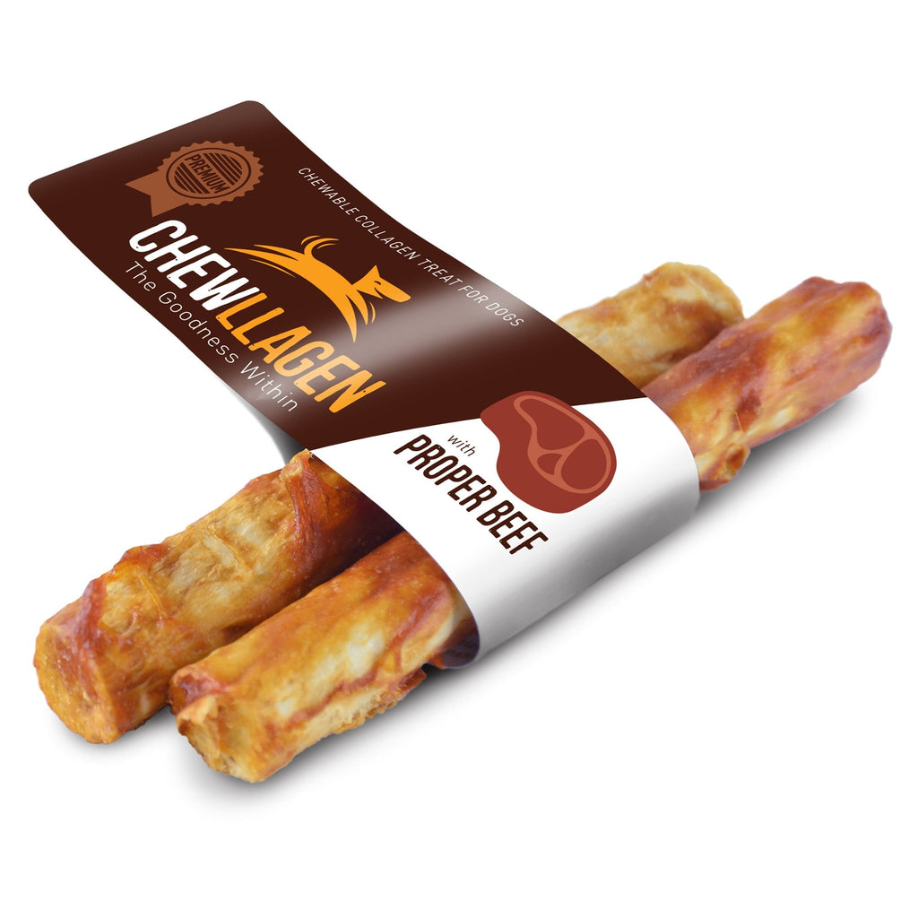 Chewllagen Collagen Medium Beef Roll's Dog Treat 2pk (5")
