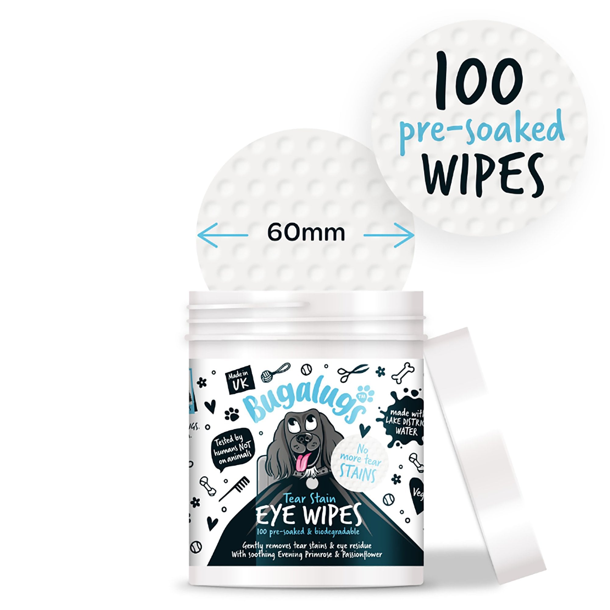 Tear Stain Eye Wipes For Dogs 100pk