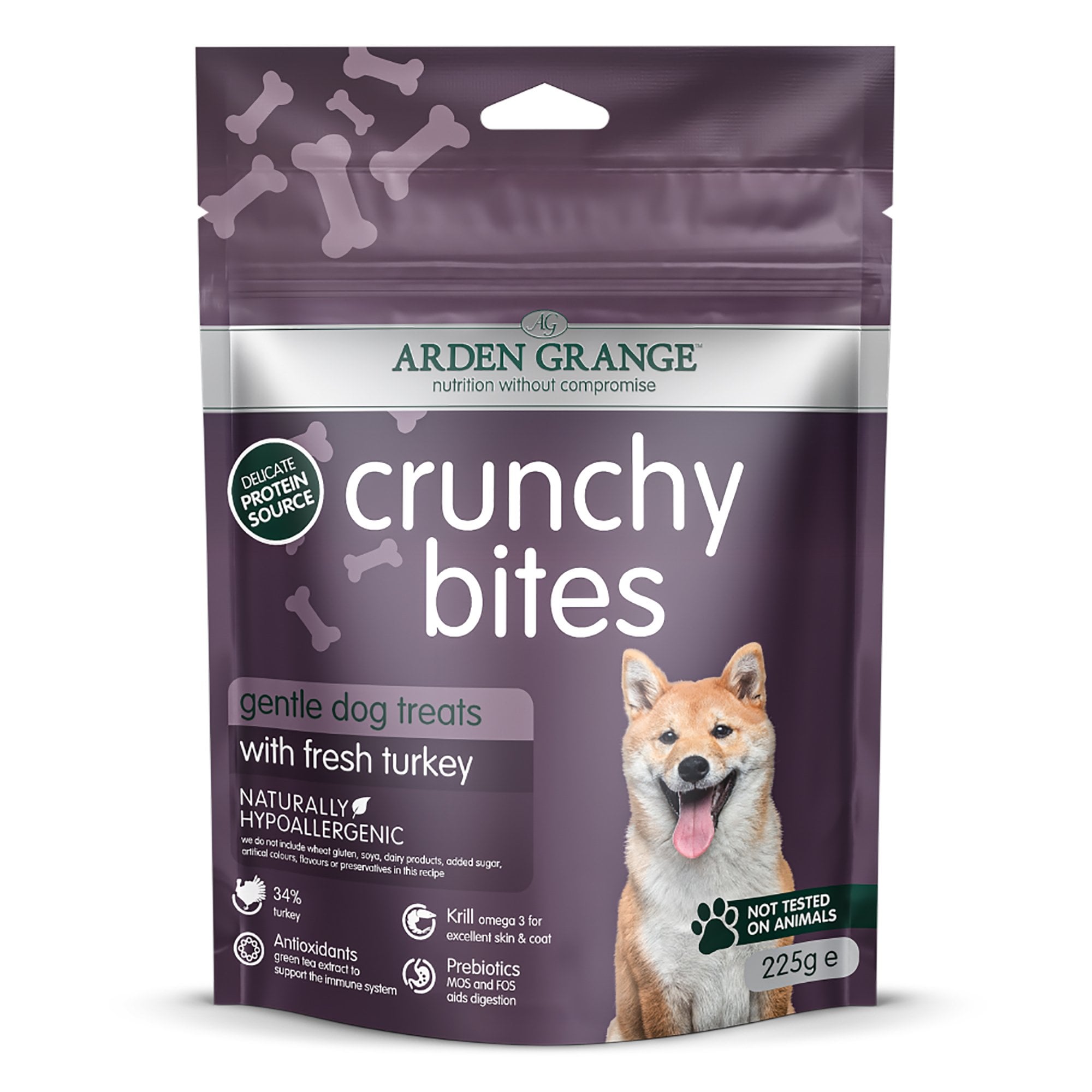 Crunchy Bites With Fresh Turkey Dog Treats 225g