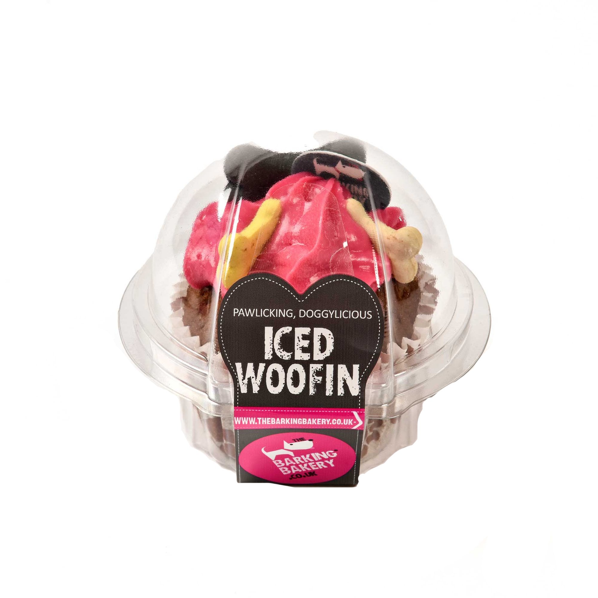 The Barking Bakery Carob Woofin With Pink Frosting Dog Treat 75g
