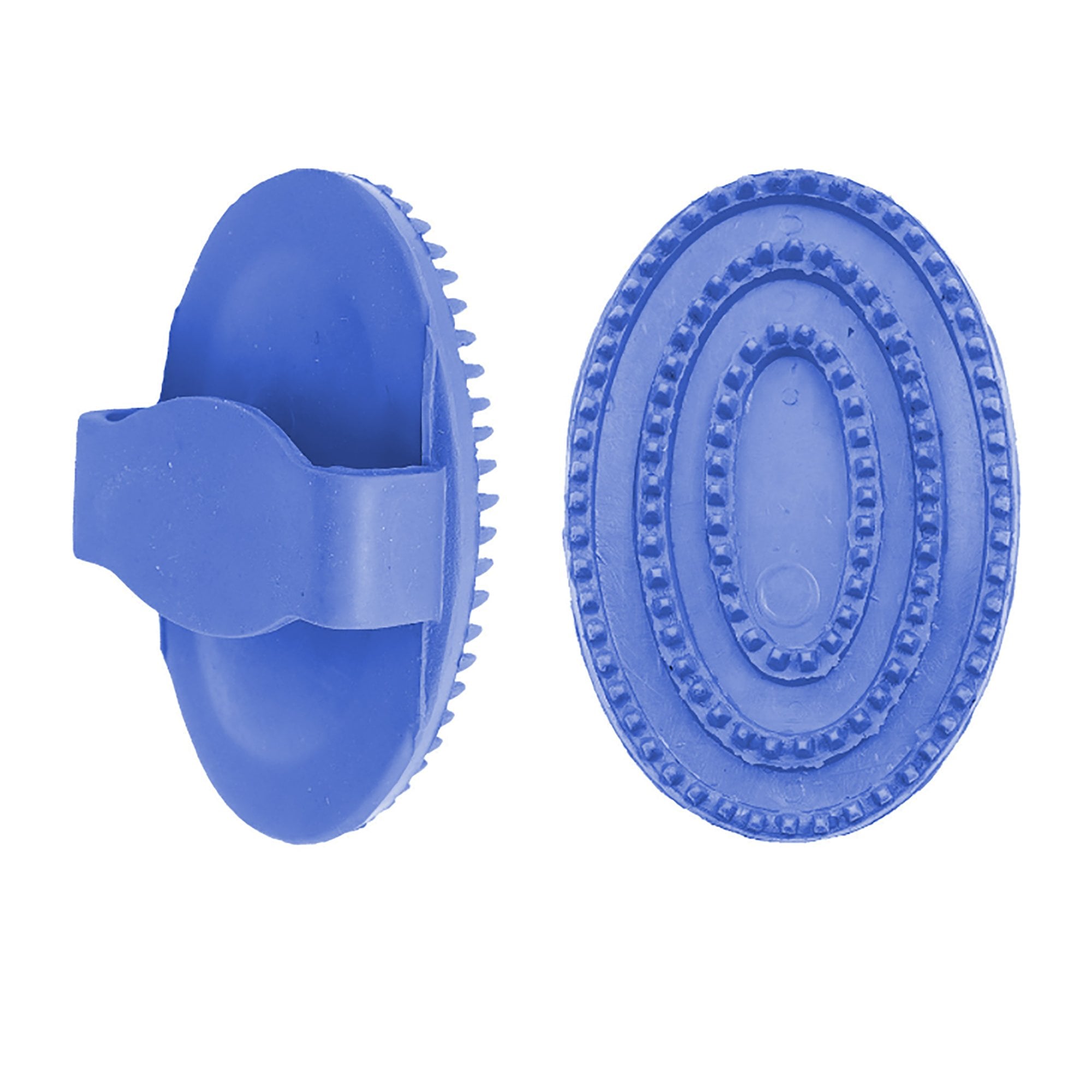 Rubber Curry Comb Large Blue