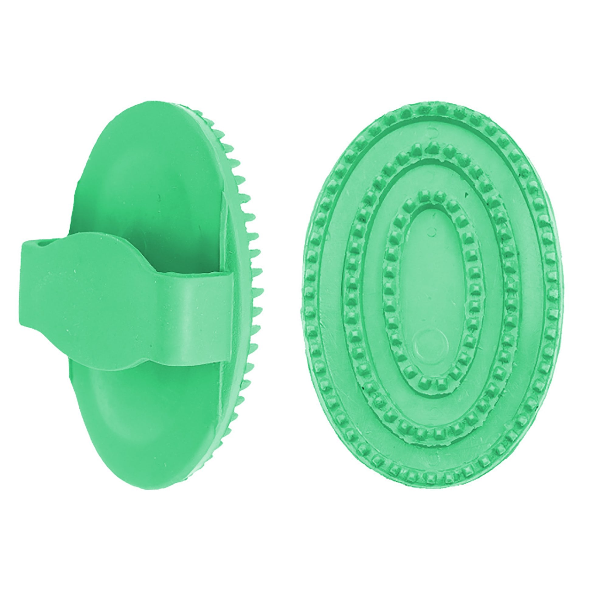 Small Rubber Curry Comb Green