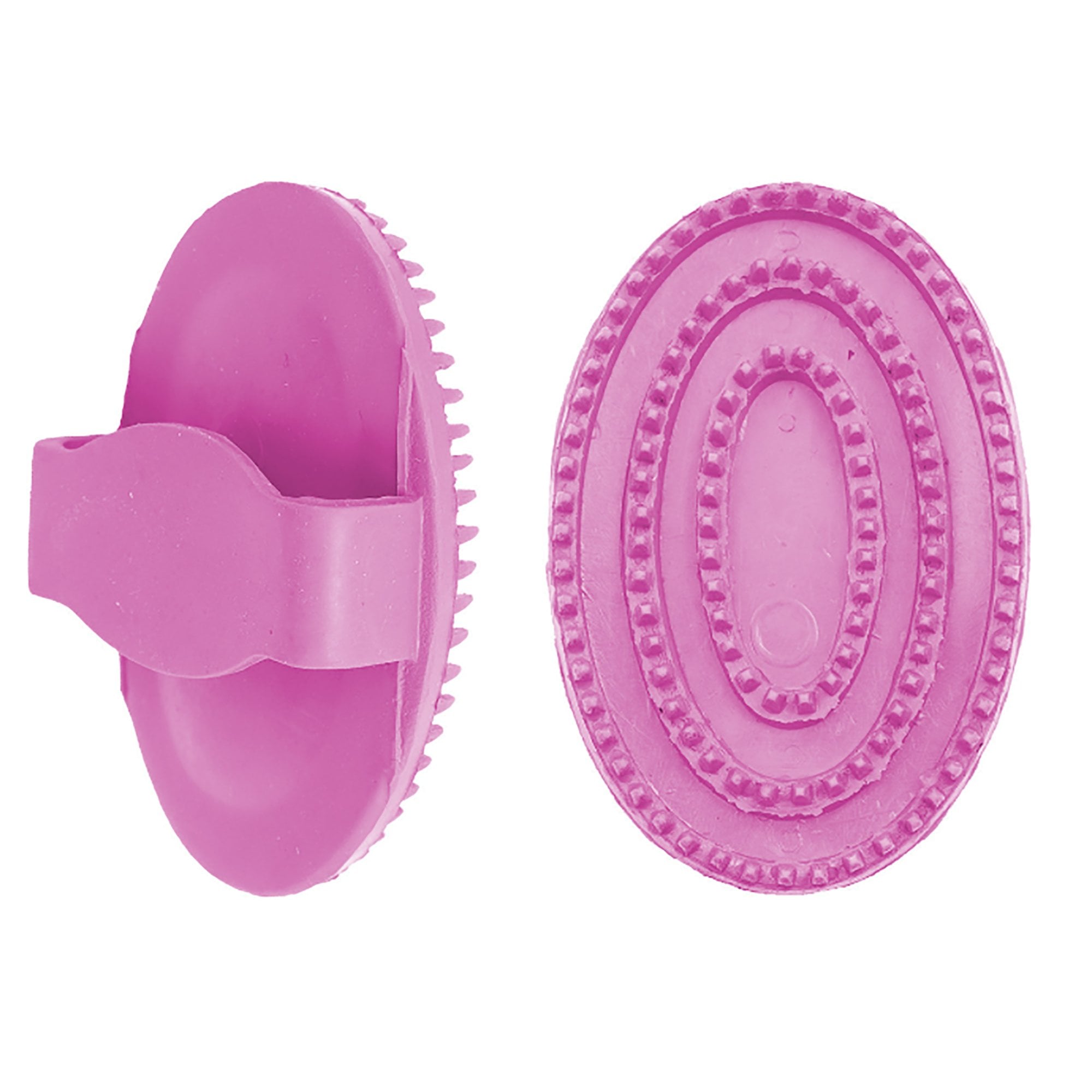 Small Rubber Curry Comb Pink