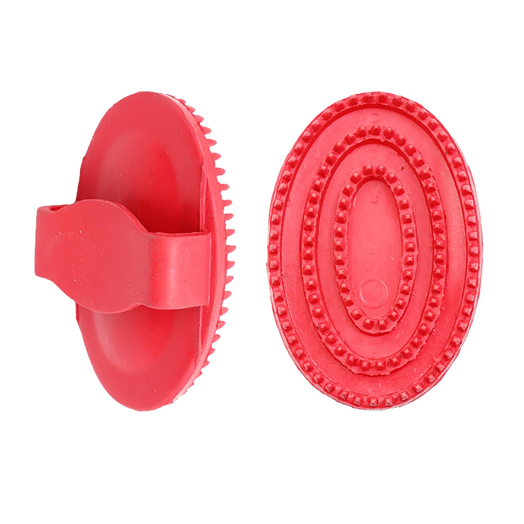 Small Rubber Curry Comb Red