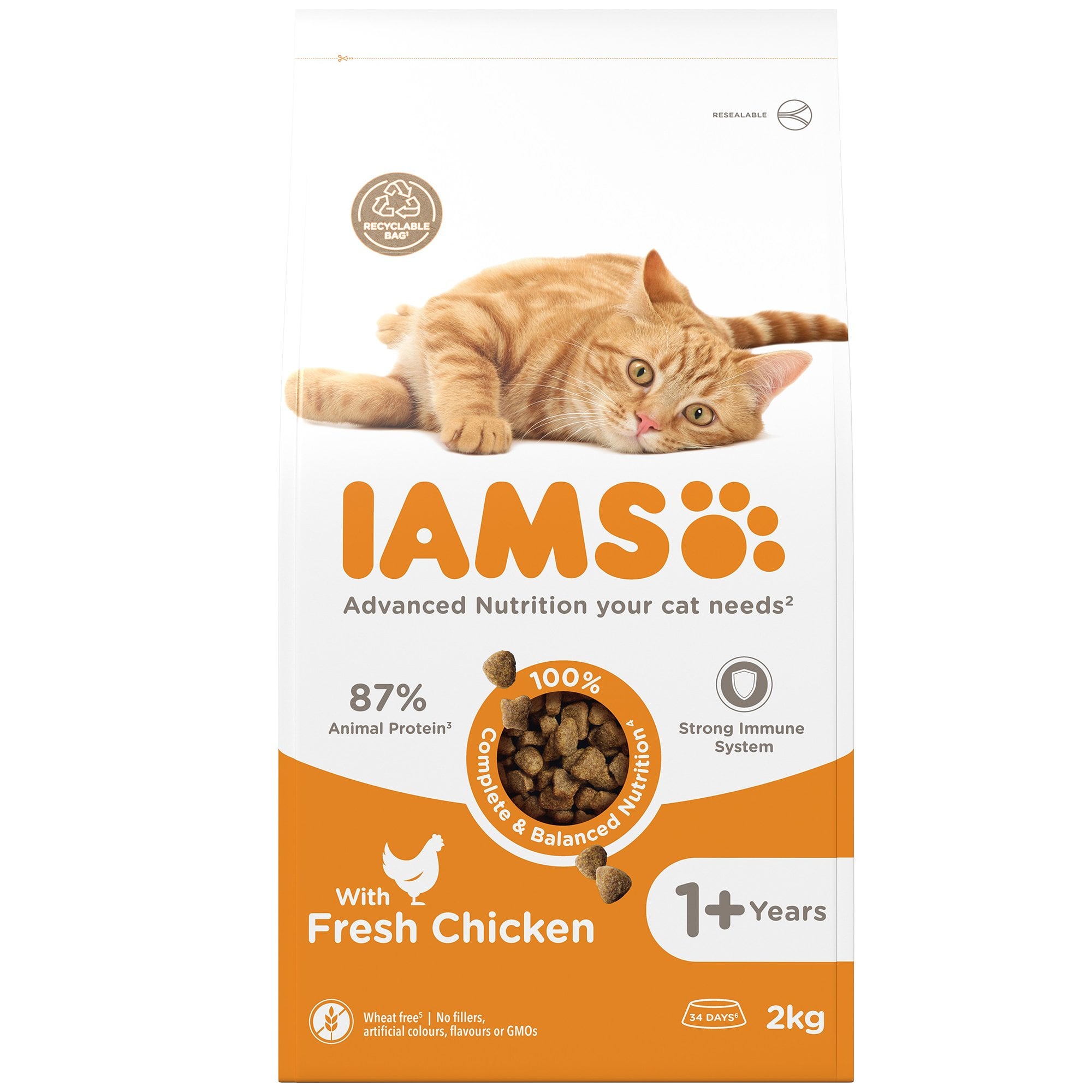 Adult 1+ Years Cat Food With Fresh Chicken 2kg