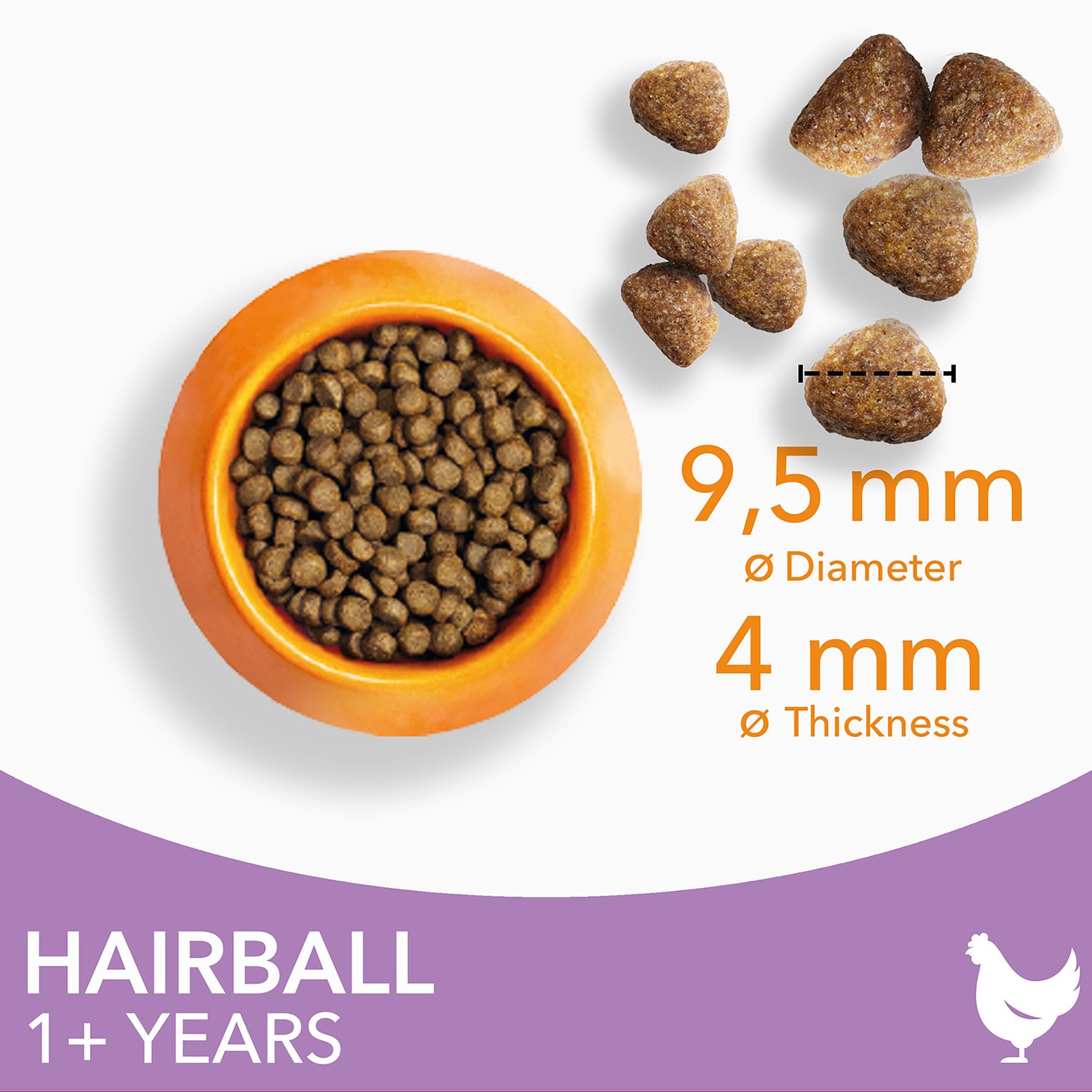 Hairball Adult 1+ Years Cat Food With Fresh Chicken 2kg