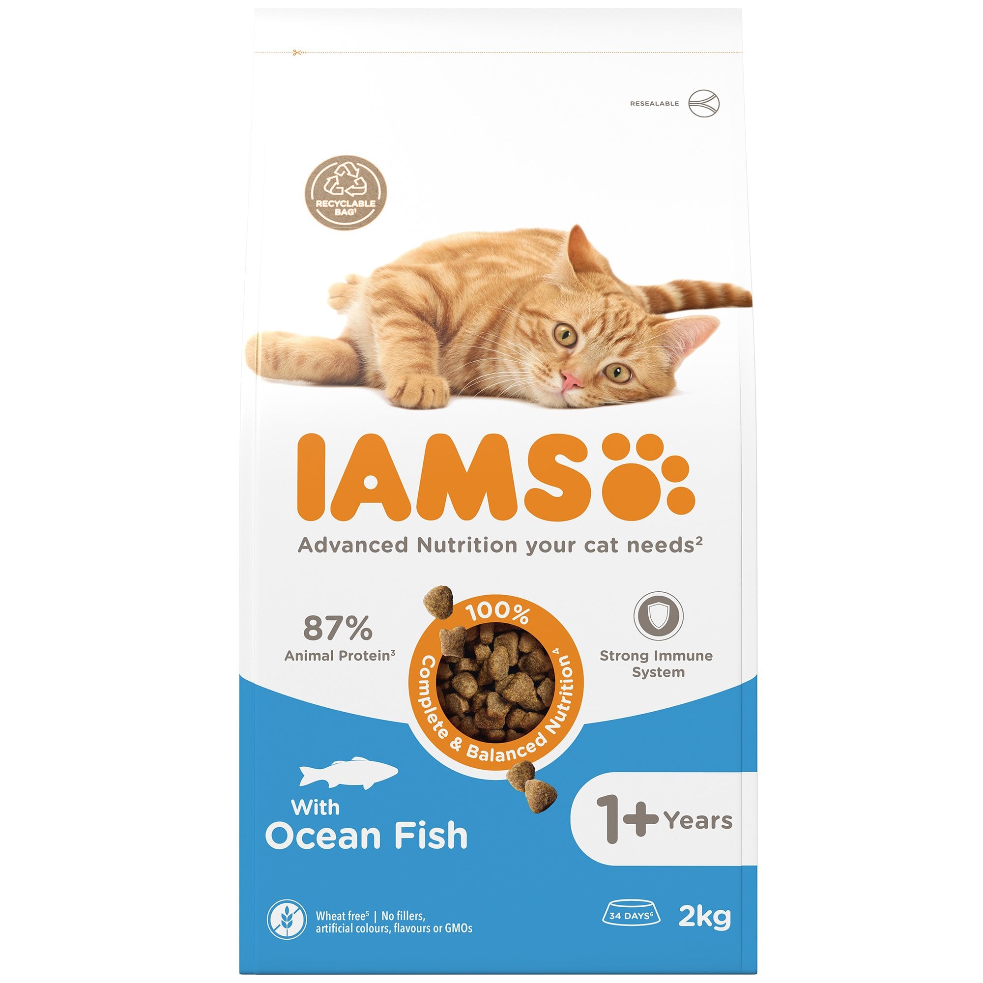 Adult 1+ Years Cat Food With Ocean Fish 2kg