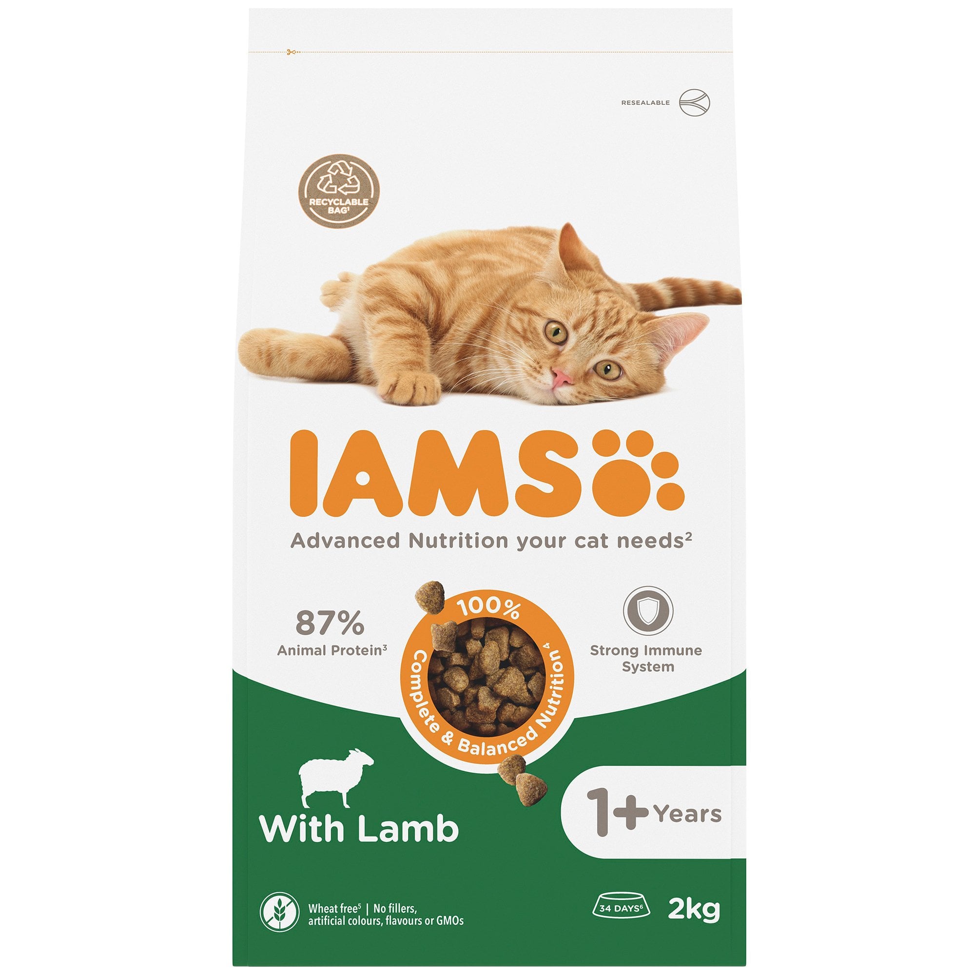 Adult 1+ Years Cat Food With Lamb 2kg