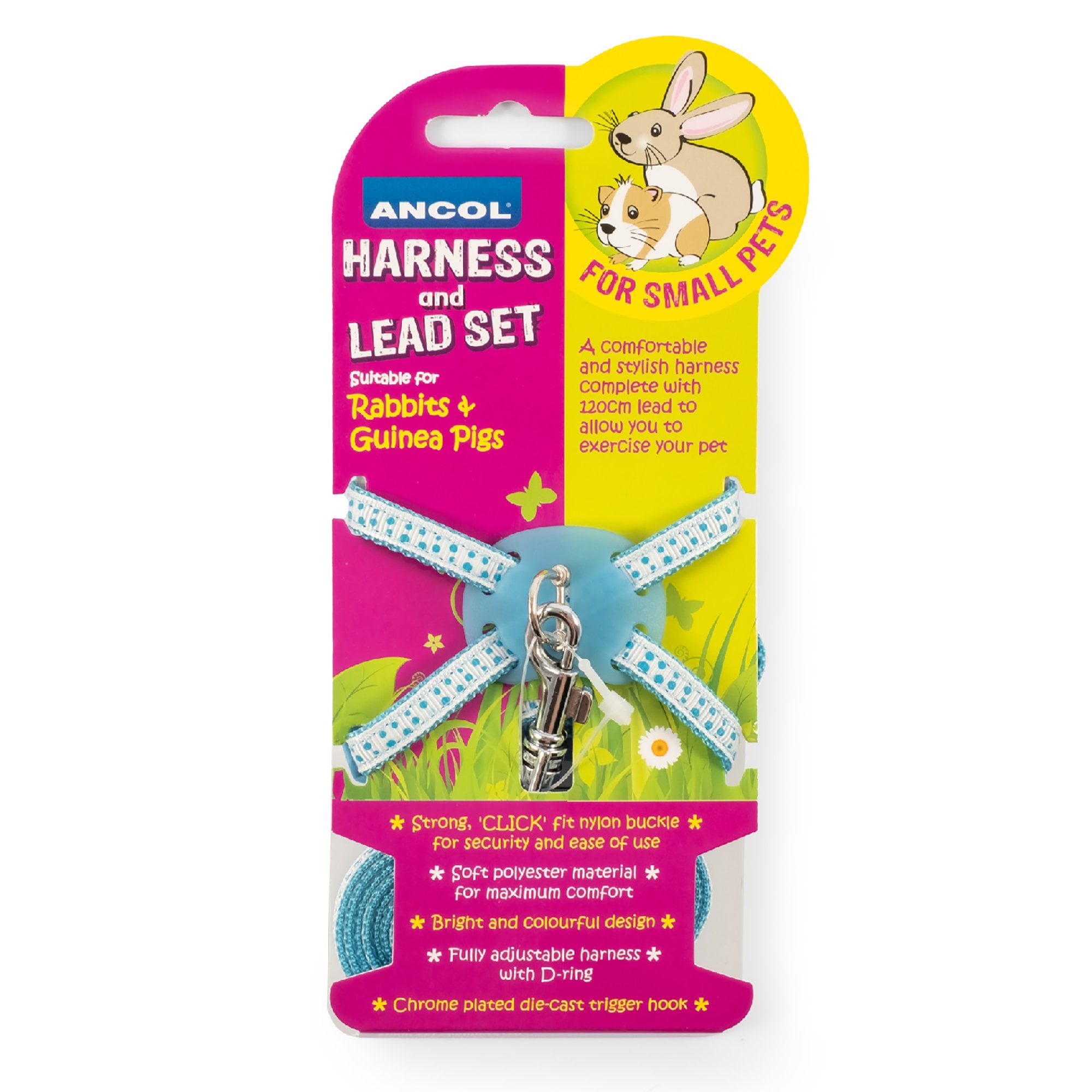 Ancol Just 4 Pets Rabbit & Guinea Pig Harness & Lead Set - Blue (40cm)
